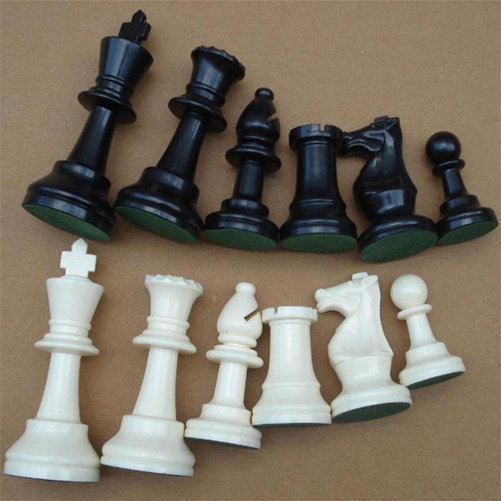 Plastic Chessmen Set International Chess Game Complete Chessmen Set Black&White ,Chessmen Set, Chess Game Eotvia