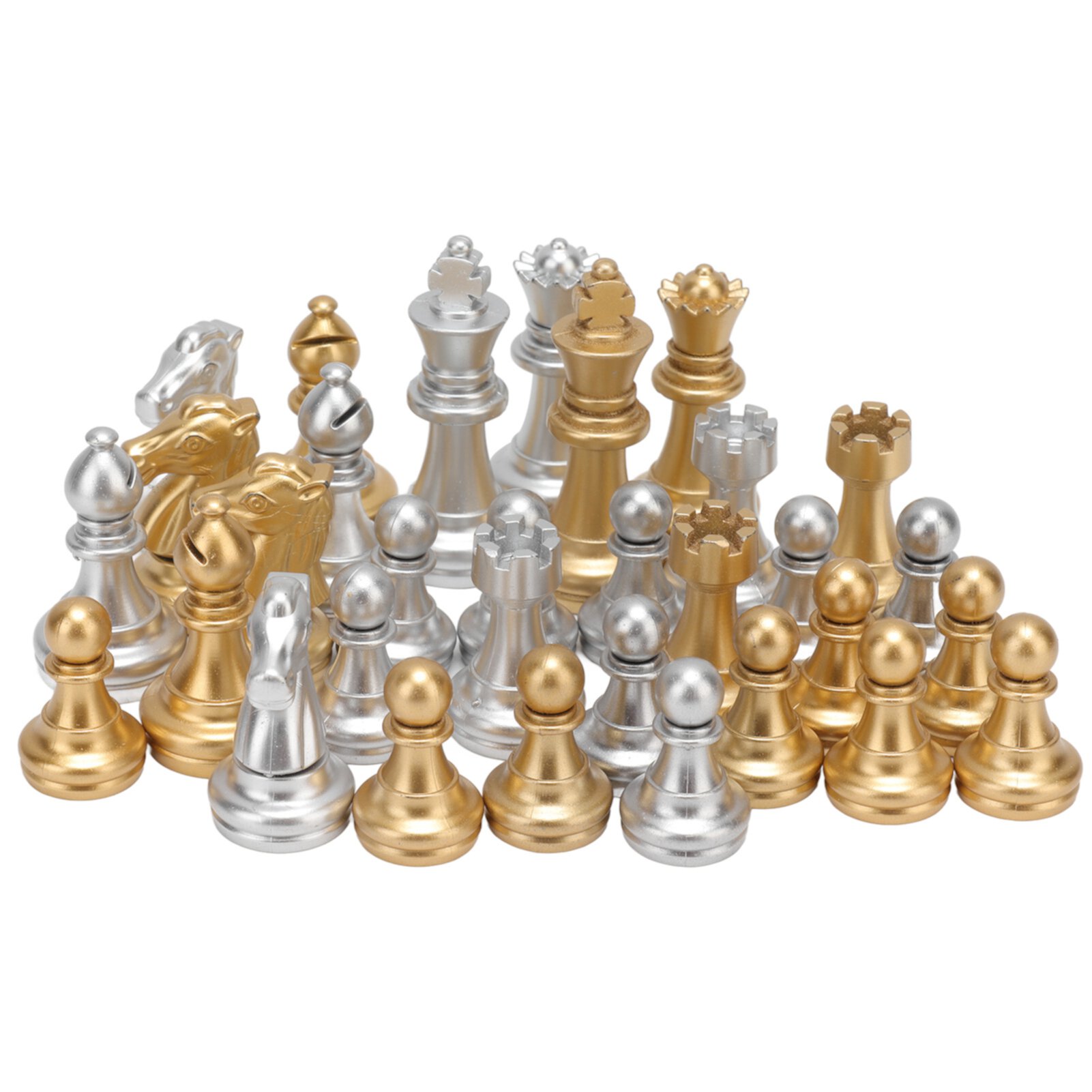 Tournament Chess Set, International Chess Set Electroplating Hot Stamping Gold Silver Wear Resistant For Enjoy Playing Chess For Party Fyydes