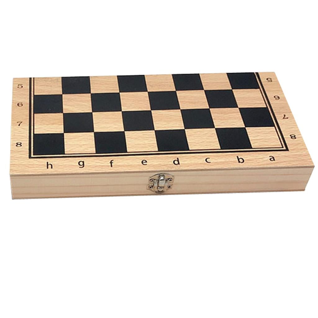 3 in 1 Chess Set - 34x34cm Folding Wooden Chess Board with Storage - Chess Checkers Backgammon for Kids Beginners Adults, Easy for Travel STARTIST