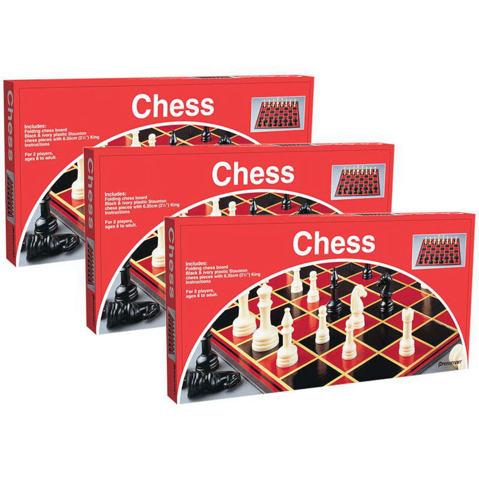 Pressman Chess Board Game, Pack of 3 Pressman Toys