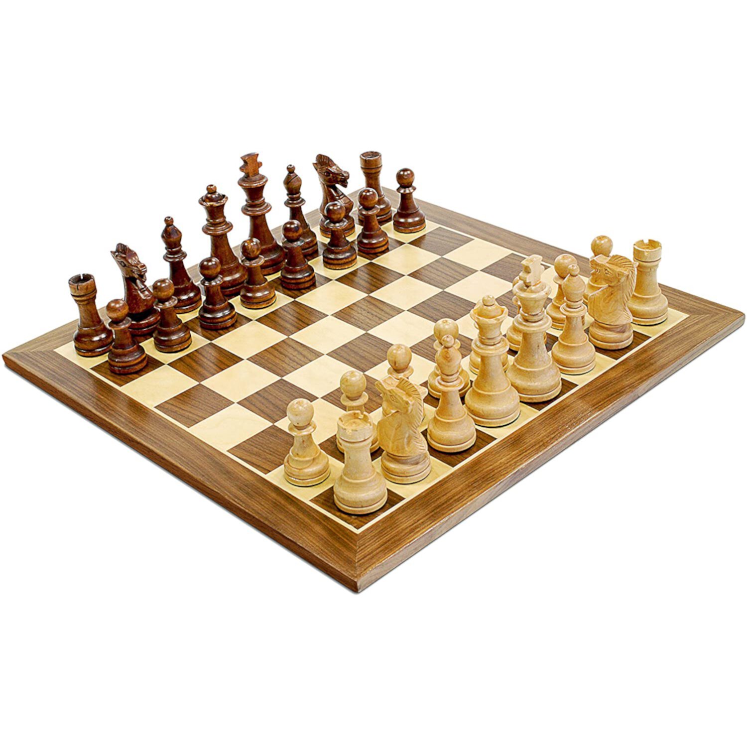 WE Games Traditional Staunton Wood Chess Set - 15 in. - 3.75 in. King - Wood Expressions, Inc. WE Games