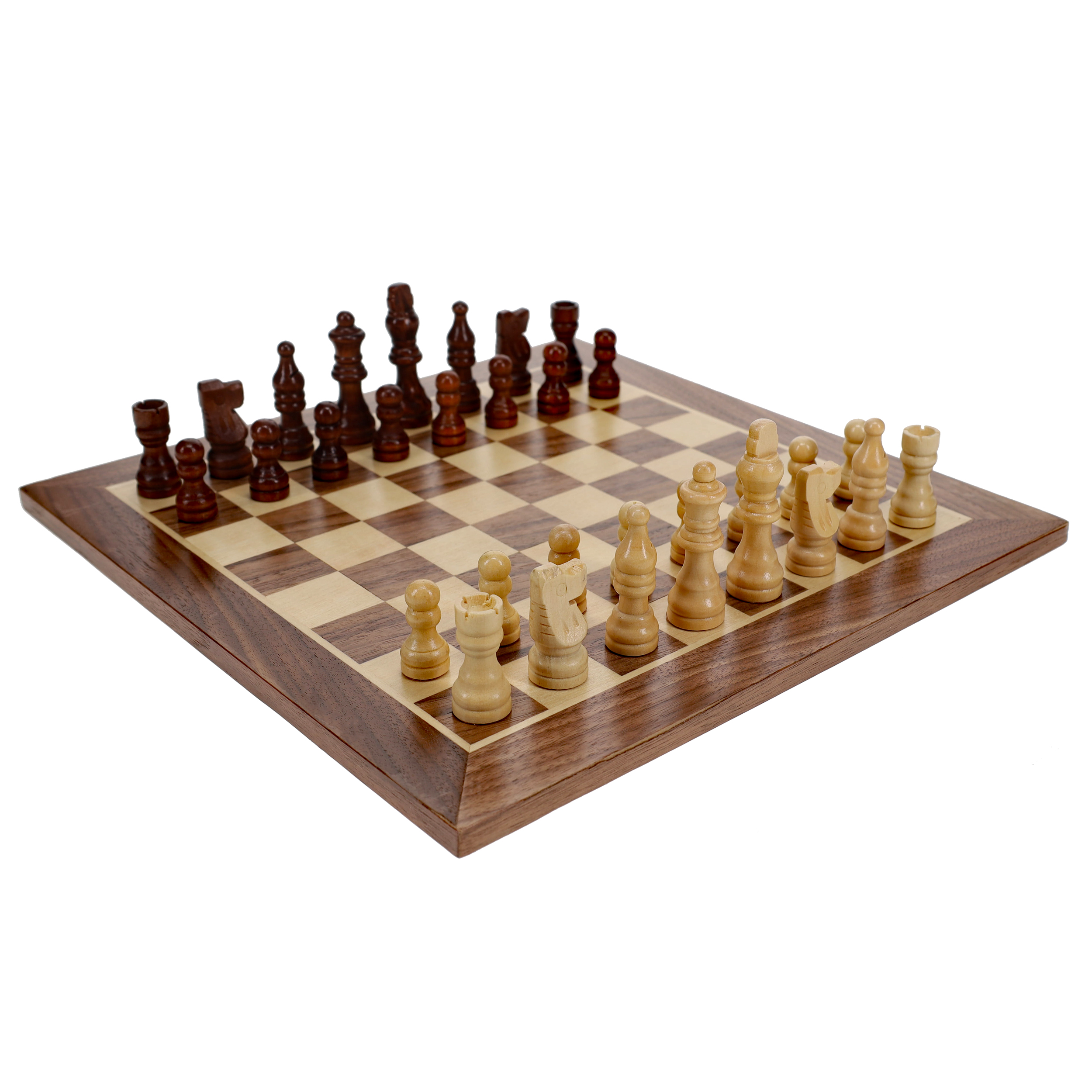 WE Games Classic Chess Set - Walnut Wood Board 12 in - Wood Expressions, Inc. WE Games