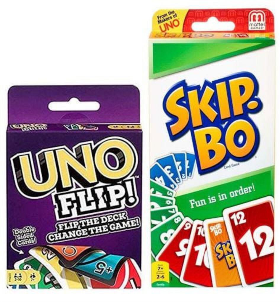 Mattel Skip Bo and Uno Flip Card Game Combo Pack of 2 Mattel