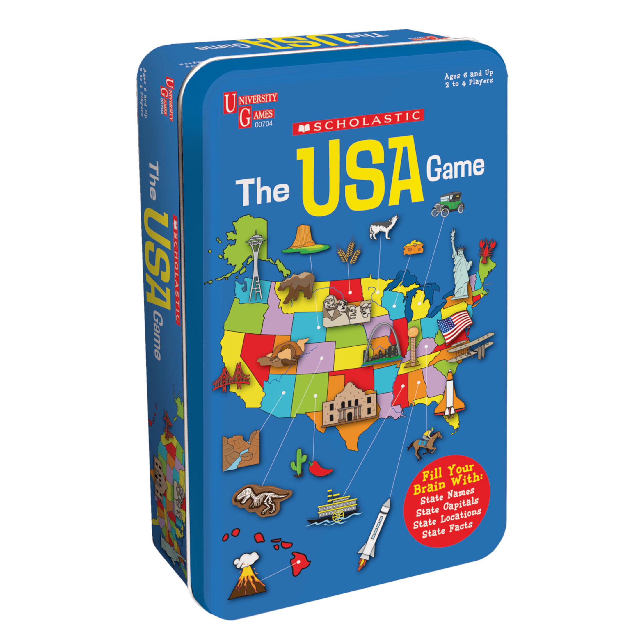 University Games | Scholastic USA Card Game , Learn State Capitals and Historic Facts Great Geography Challenge for Kids ages 6 and Up University Games