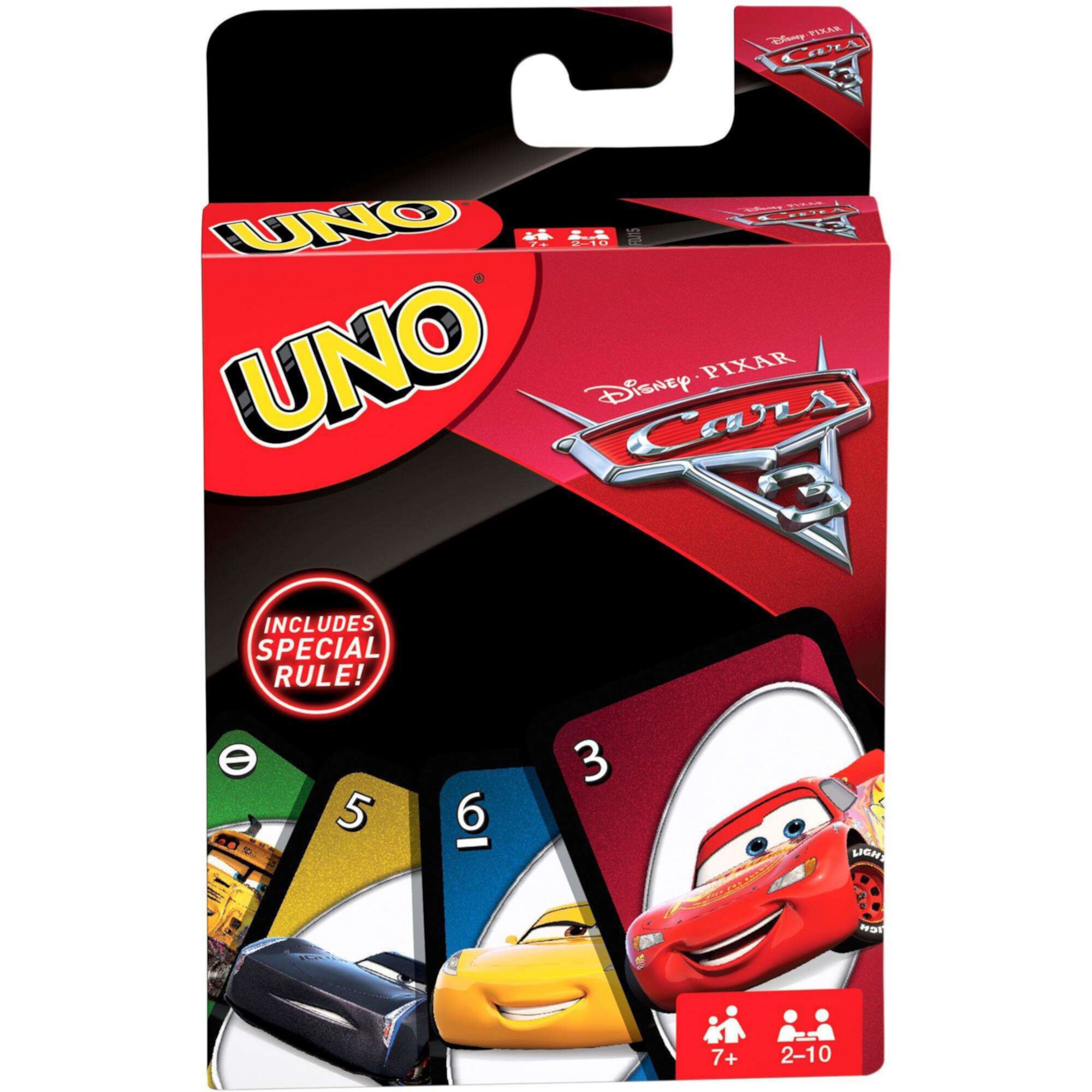 UNO Disney/Pixar Cars 3 Characters Card Game for 2-10 Players Ages 7Y+ UNO