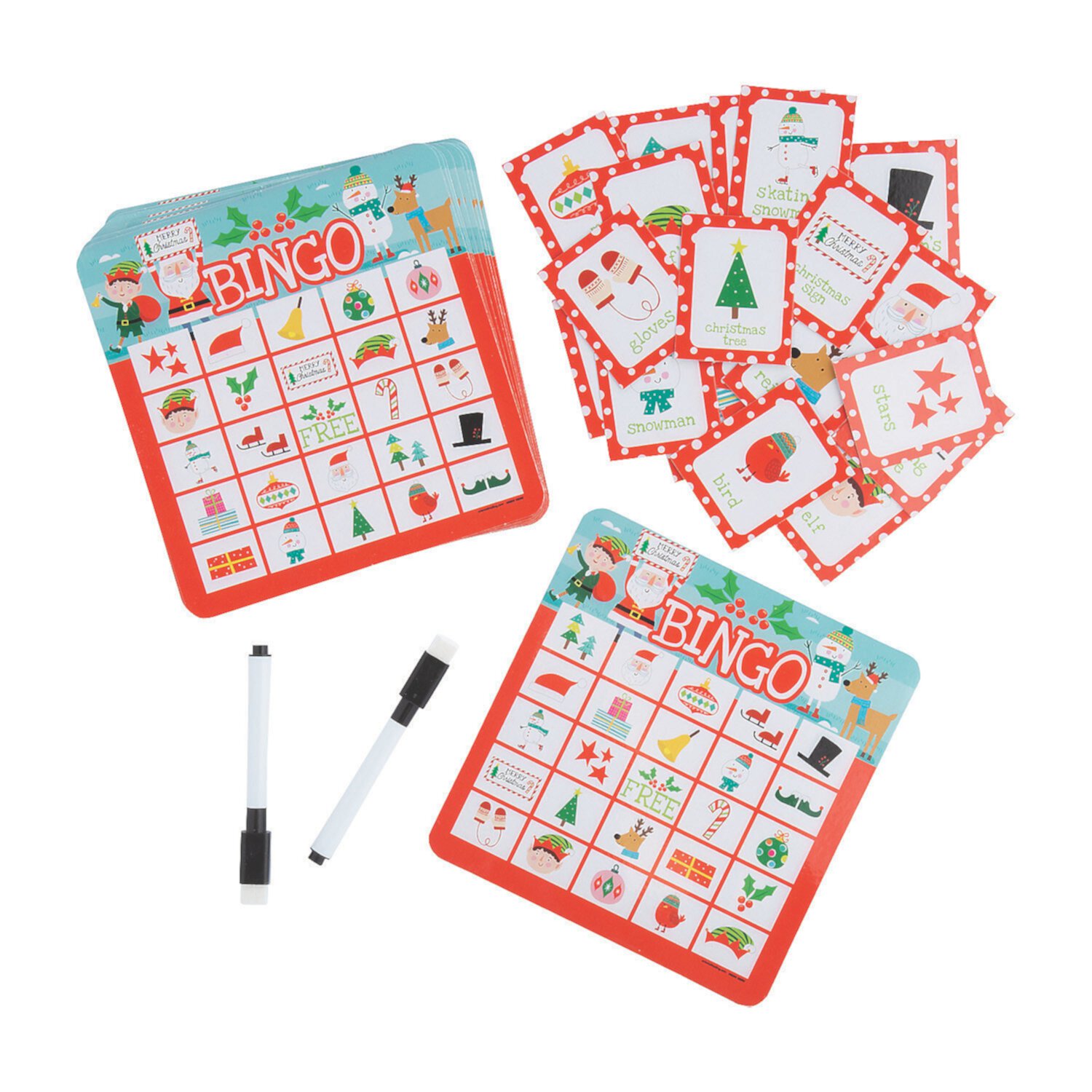 Christmas Dry Erase Bingo, Toys, Christmas, 12 Pieces Fun Express