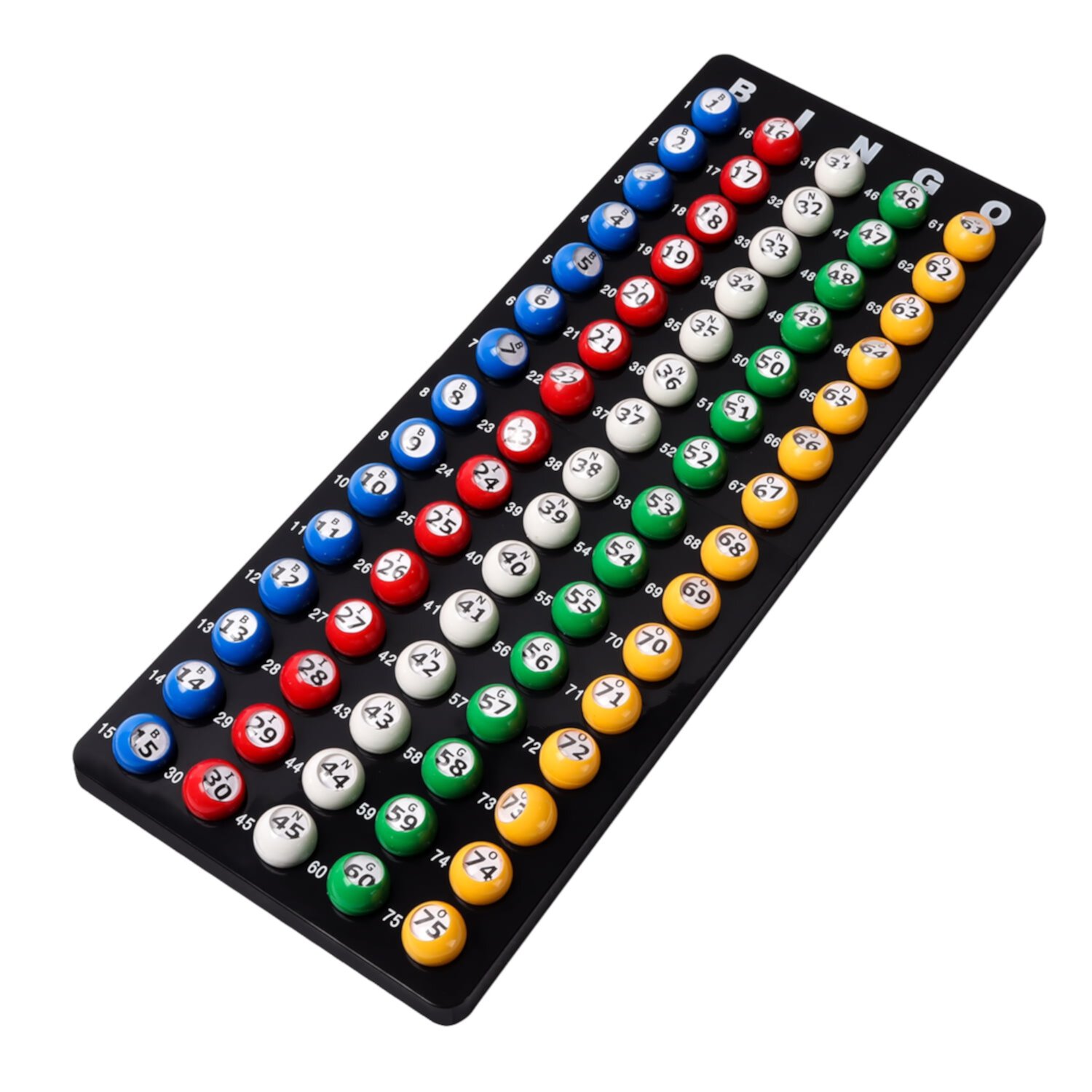 GSE Games & Sports Expert Bingo Master Board and 7/8" Multi-Color Bingo Balls Set. Bingo Calling Board for Parties, Large Groups, Family Game Night (White) GSE Games & Sports Expert