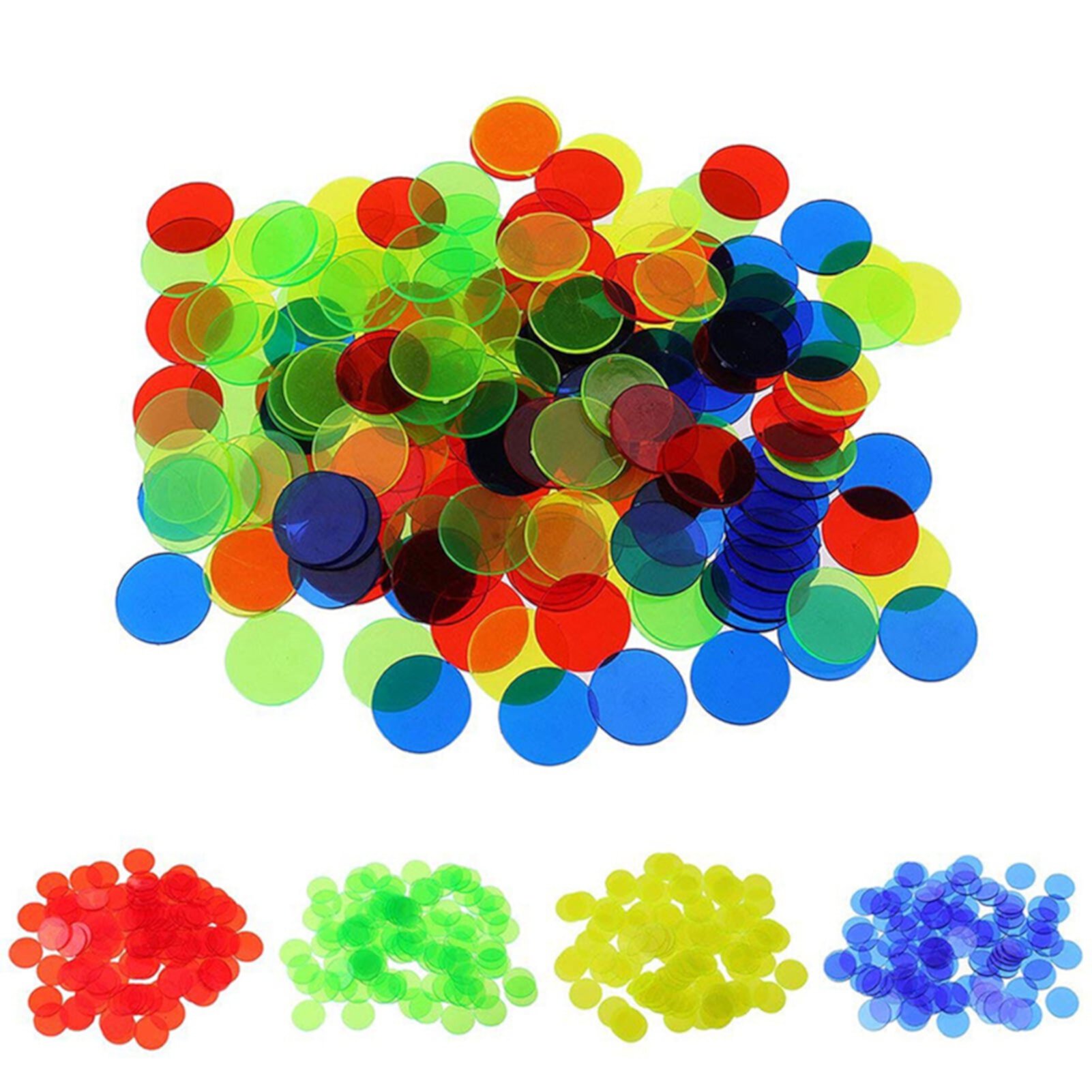 Anvazise 100Pcs 19mm Bingo Chips Transparent Color Counting Math Game Counters Markers Dark Purple 100pcs Anvazise