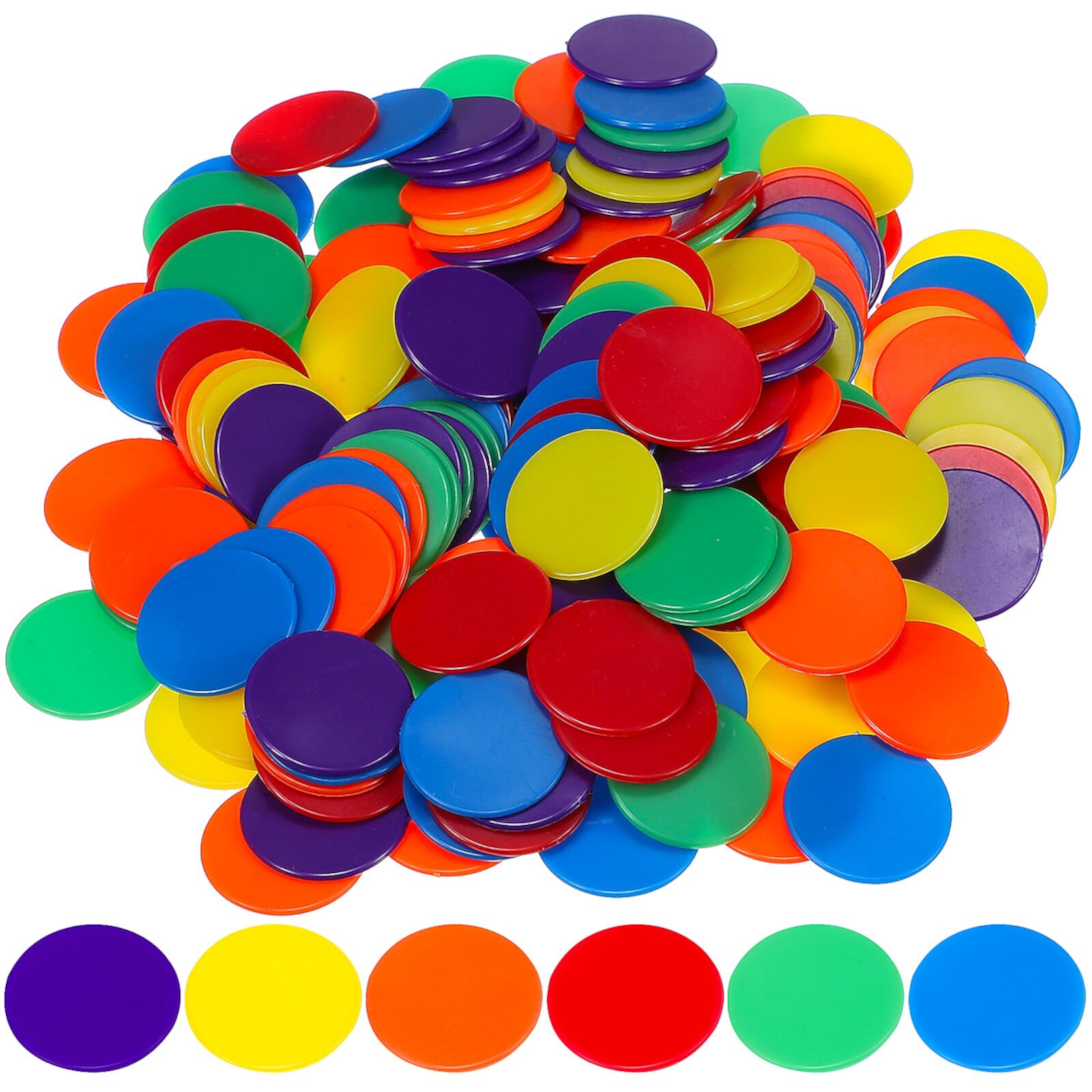 180 Colored Bingo Chips for Math Education (6 Colors x 30 Pieces) Eease