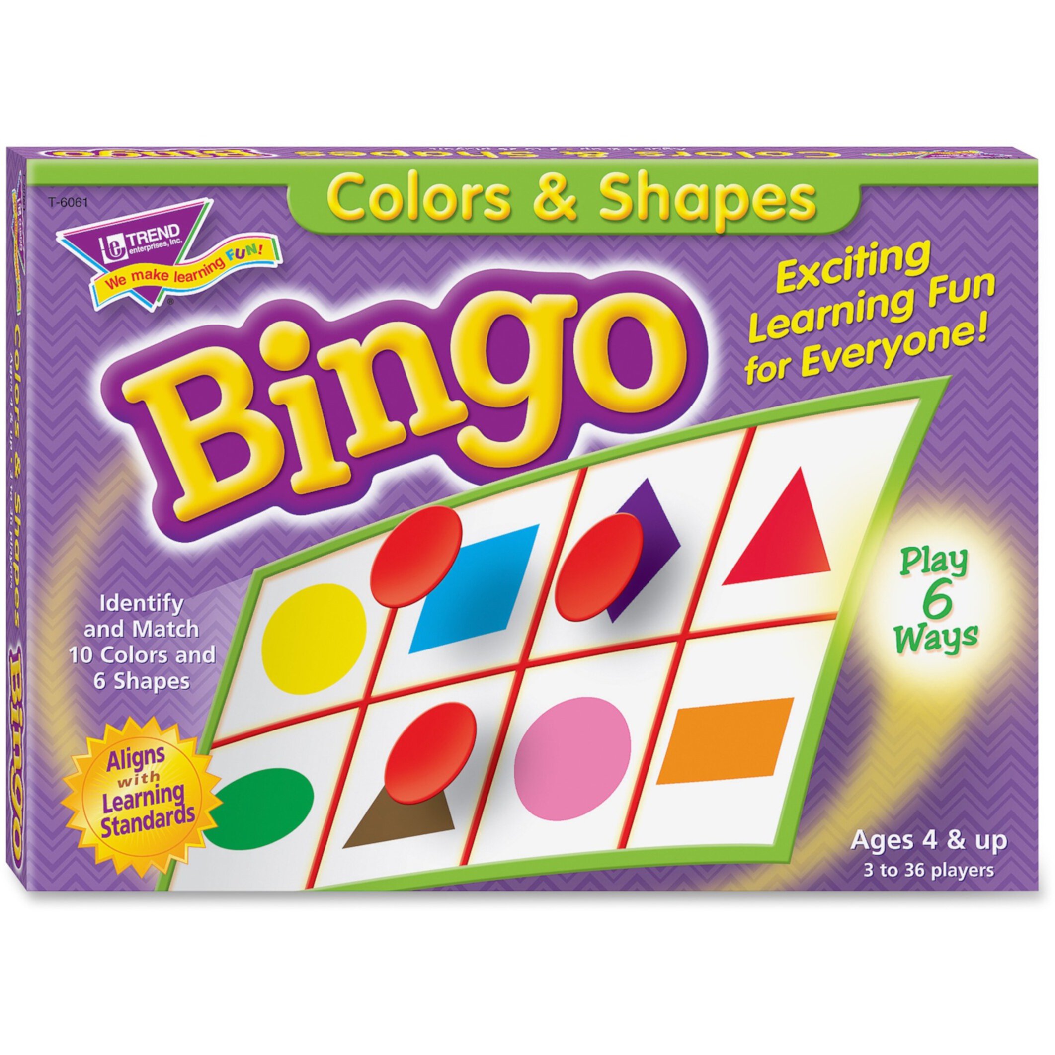 Trend, Tept6061, Colors and Shapes Learner's Bingo Game, 1 Each TREND