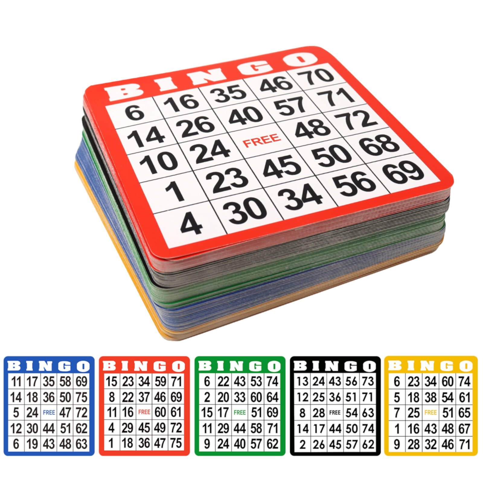 GSE Games & Sports Expert 50-Pack Bingo Cards, Reusable Paper Bingo Sheets for Large Groups, Family/Friend Parties, Bingo Game Nights - Multi-Color GSE Games & Sports Expert