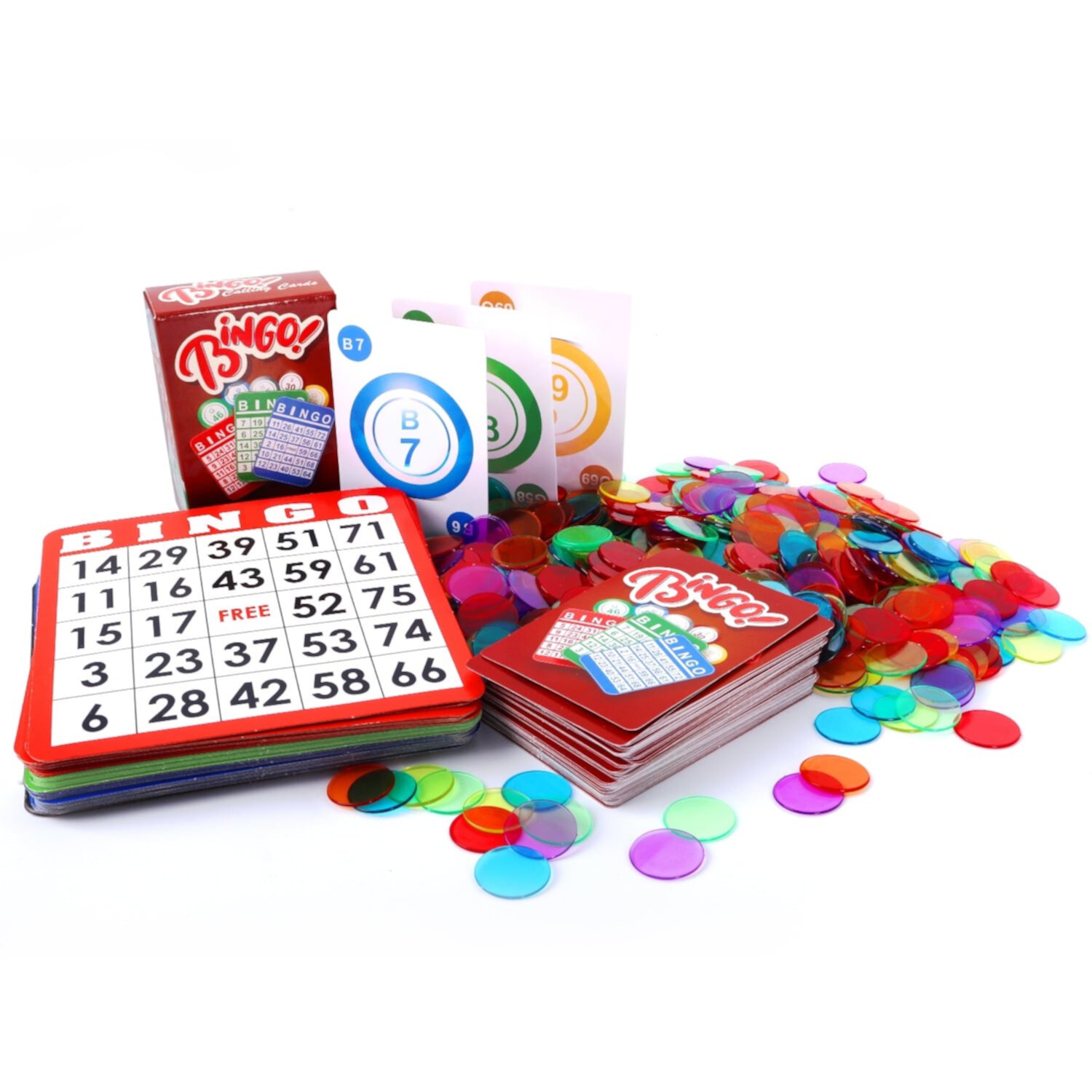 GSE Games & Sports Expert Bingo Game Set with 50 Bingo Cards, 500 Colorful Bingo Chips & Bingo Calling Cards Deck for Parties, Large Groups, Bingo Game Night GSE Games & Sports Expert