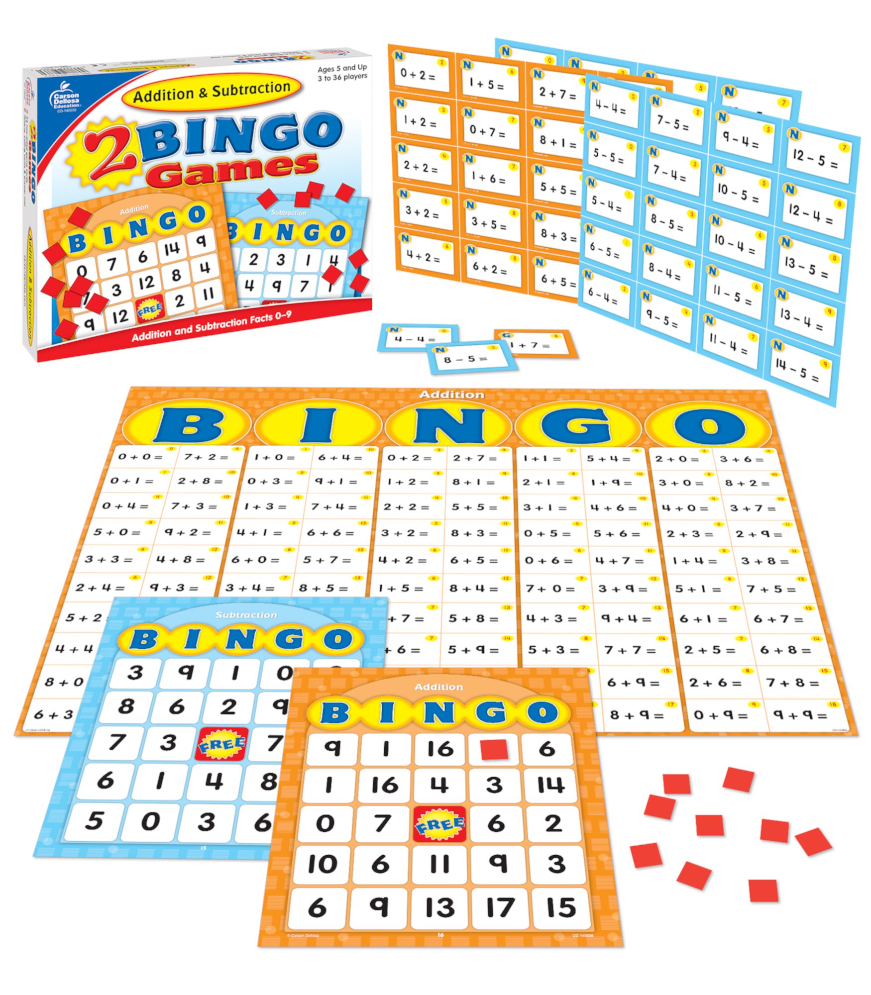 Carson Dellosa Addition & Subtraction Bingo (857 pieces) CD CARSON-DELLOSA PUBLISHING GROUP