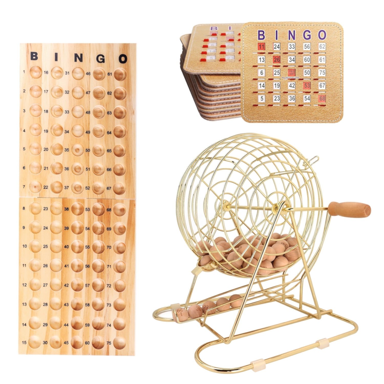 GSE Games & Sports Expert Deluxe Bingo Game Set with Large Brass Bingo Cage, 200 Shutter Slide Bingo Cards, Bingo Master Board, Calling Balls for Large Groups, Parties, Bingo Hall, Game Night GSE Games & Sports Expert