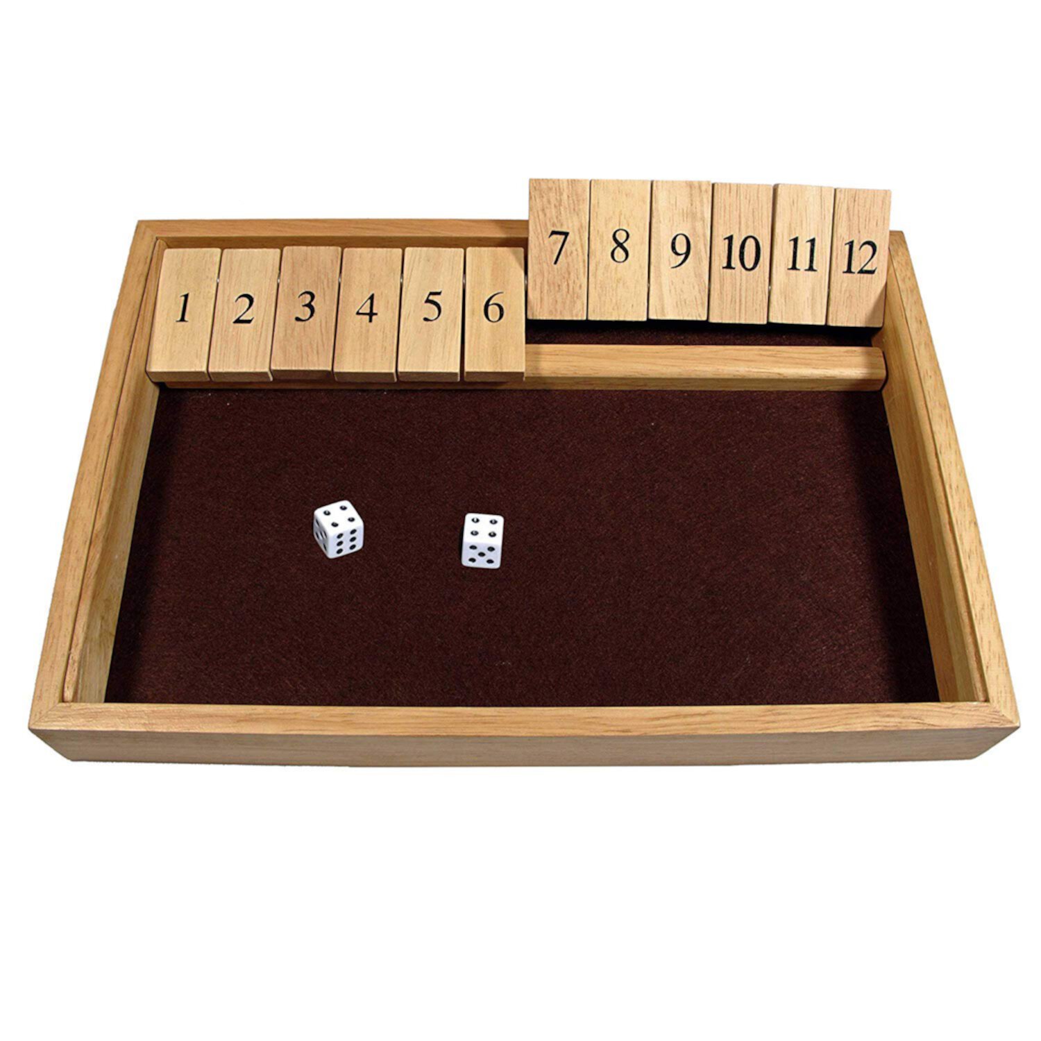 WE Games 12 Number Shut the Box Board Game, Natural Wood, 13.5 in. WE Games