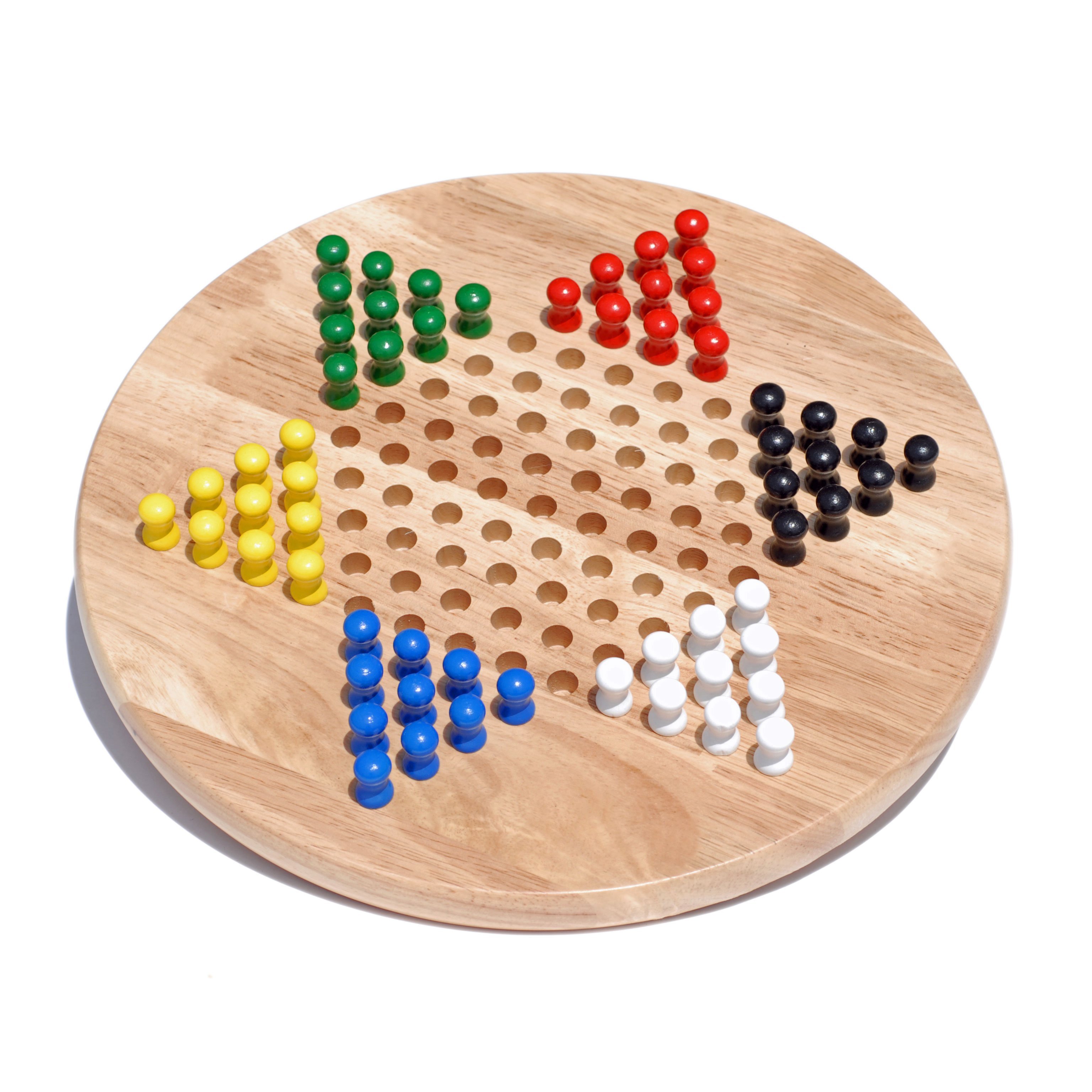 WE Games Solid Wood Chinese Checkers with Wooden Pegs - 11.5 inch Diameter WE Games