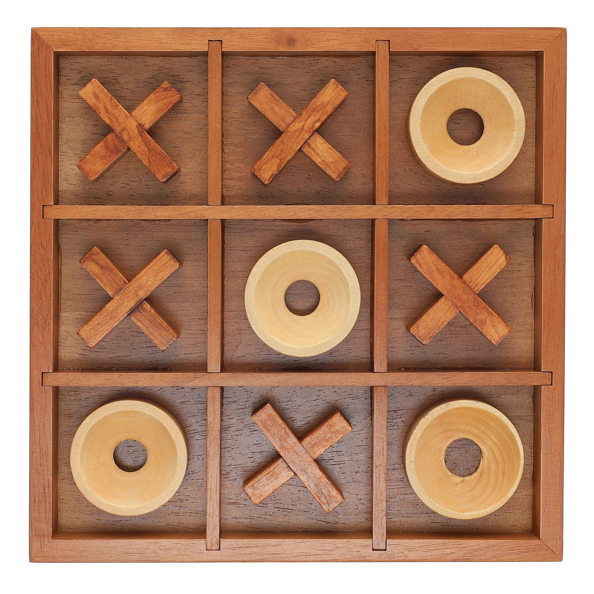 WE Games Tic-tac-toe Wooden Board Game - 9 Solid Wood Pieces WE Games