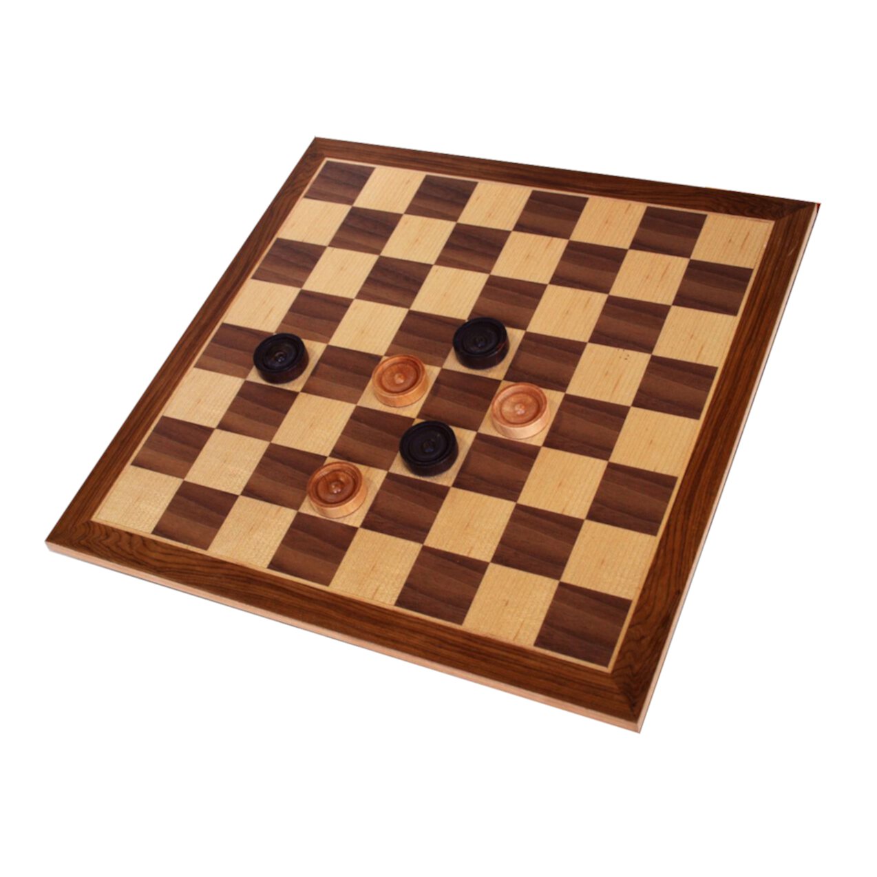 WE Games Old School Brown and Natural Wooden Checkers Set -11.75 in. WE Games