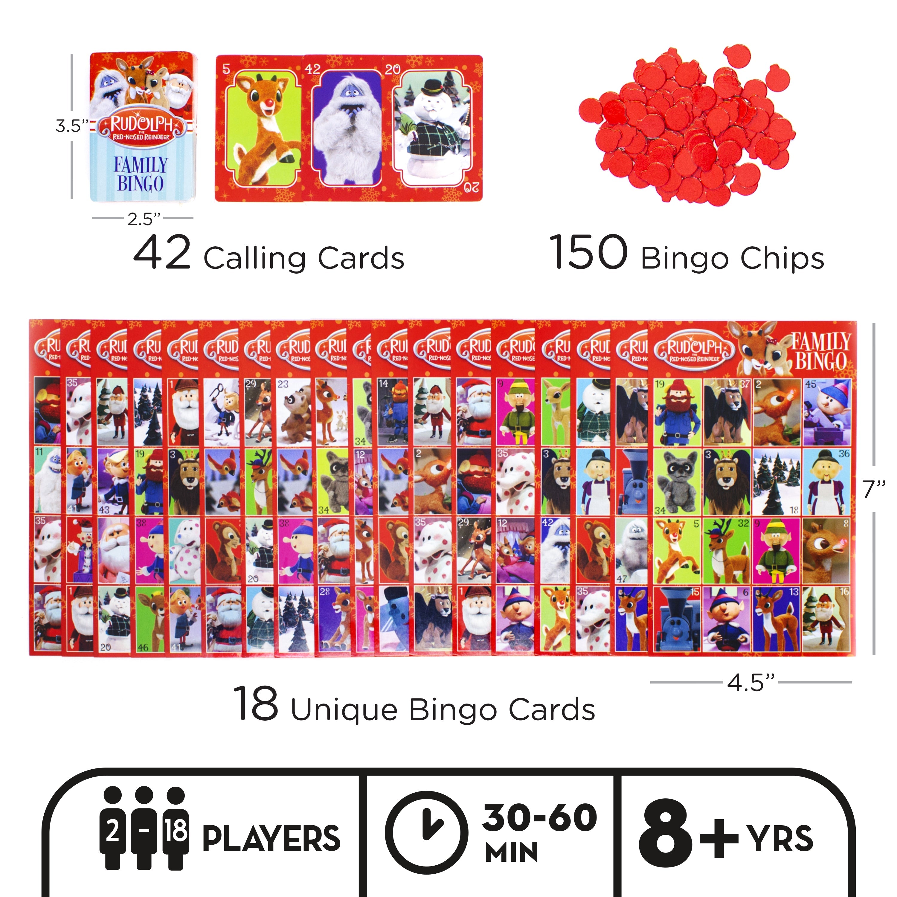 Rudolph the Red-Nosed Reindeer Family Bingo Game Set Aquarius