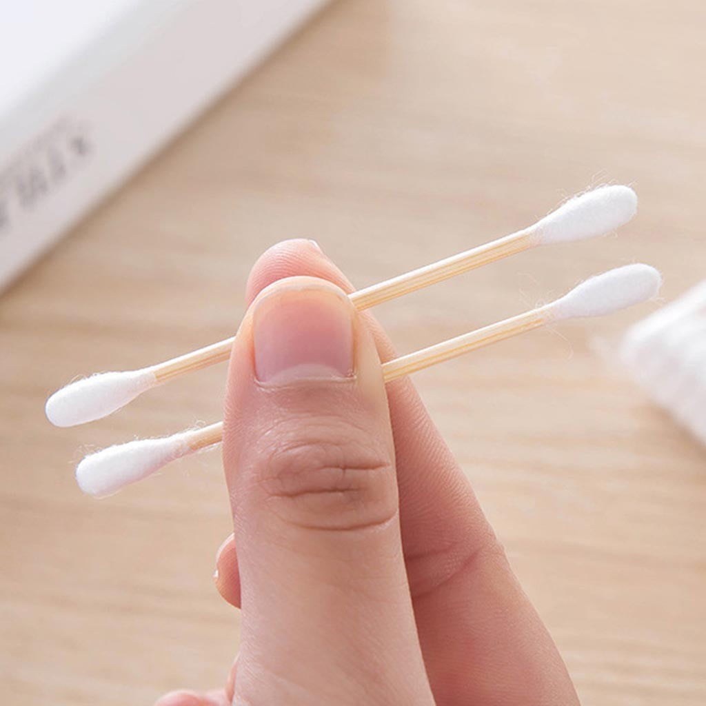 WMYC Multi-Functional Double-Headed Wooden Cleansing Cotton Swab Disposable Tampons WMYC