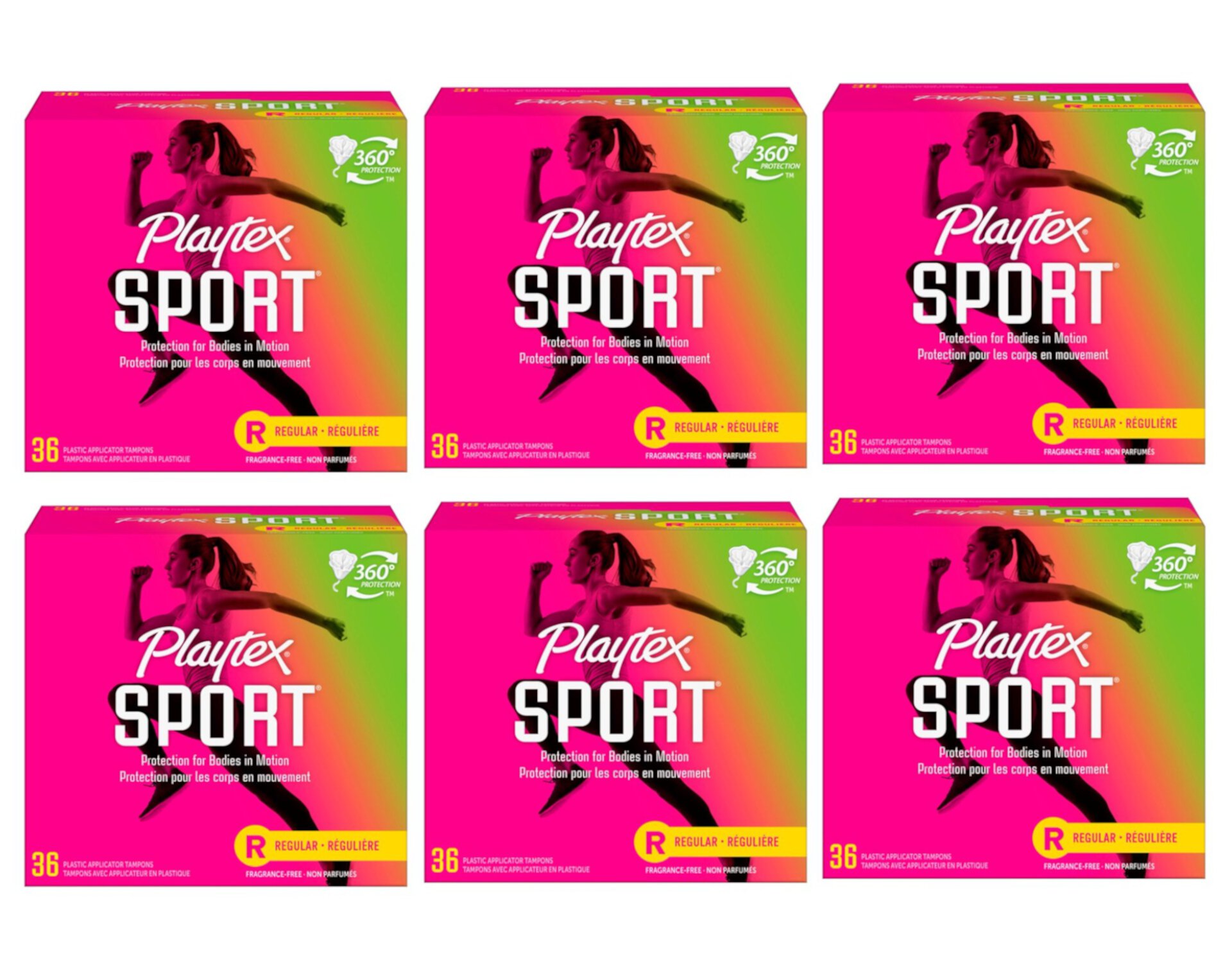 Playtex Sport Regular Absorbency Tampons, Unscented 36 ea (Pack of 6) Playtex