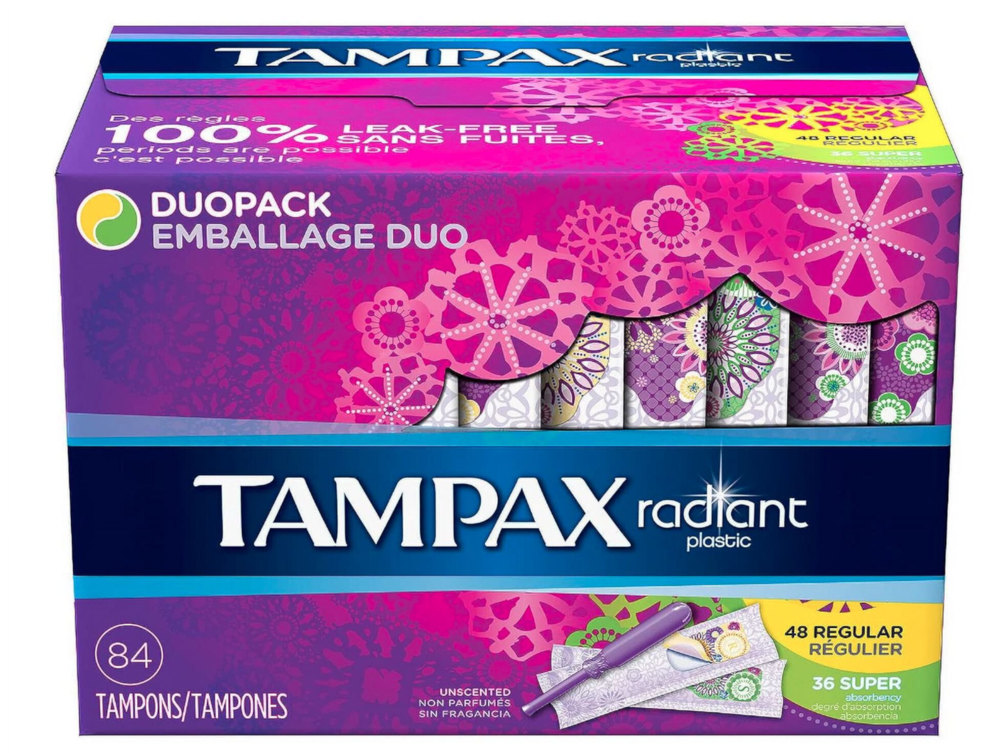 Tampax 29936 Radiant Tampons Regular Super (84 Count) Tampax