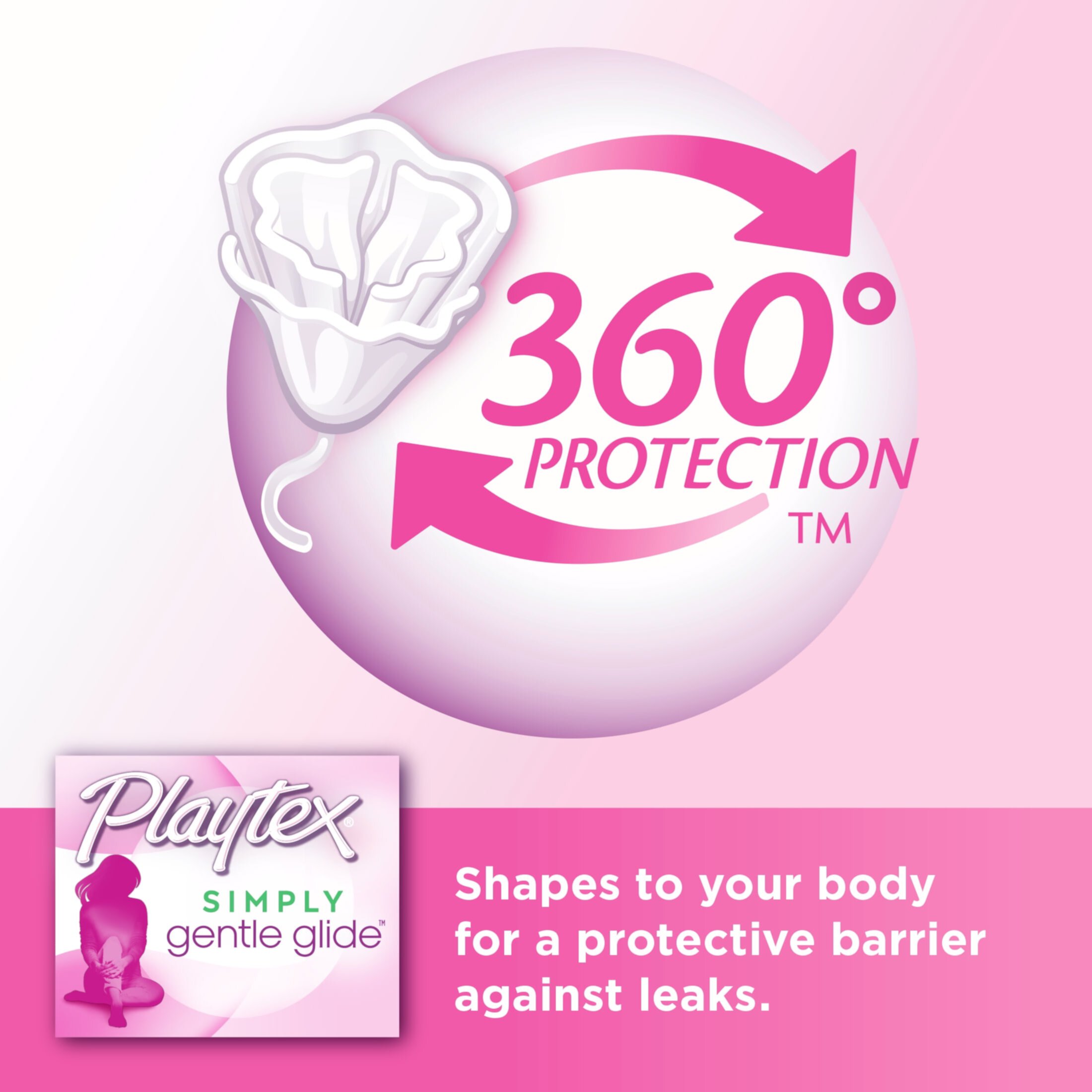 Playtex Simply Gentle Glide Tampons, Unscented, Regular, 40 Ct Playtex