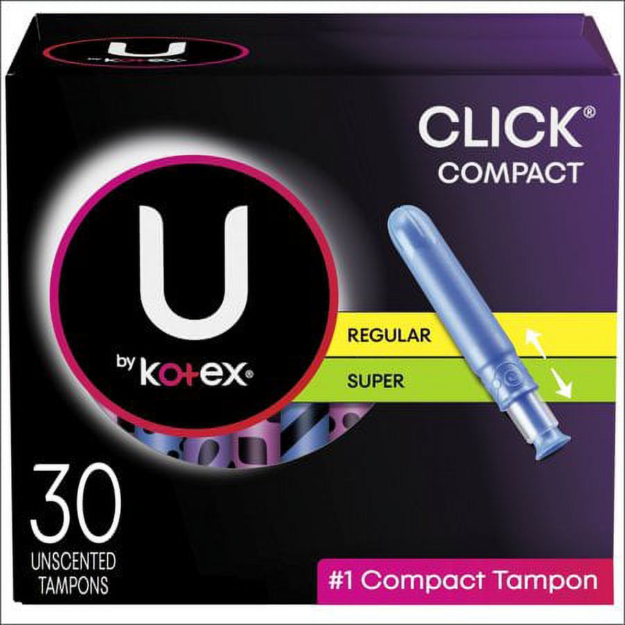 Click Compact Tampons, Multipack, Regular/Super Absorbency - 30.0 Ea (Pack of 10) Kotex