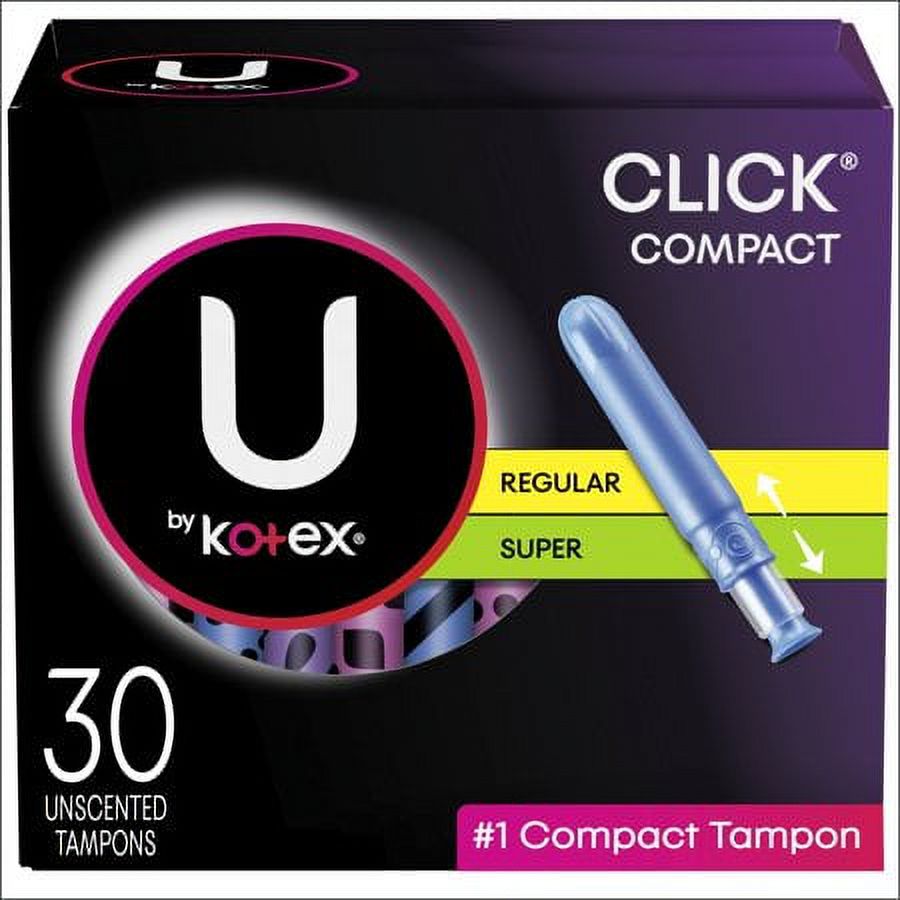 Click Compact Tampons, Multipack, Regular/Super Absorbency - 30.0 Ea (Pack of 32) Kotex