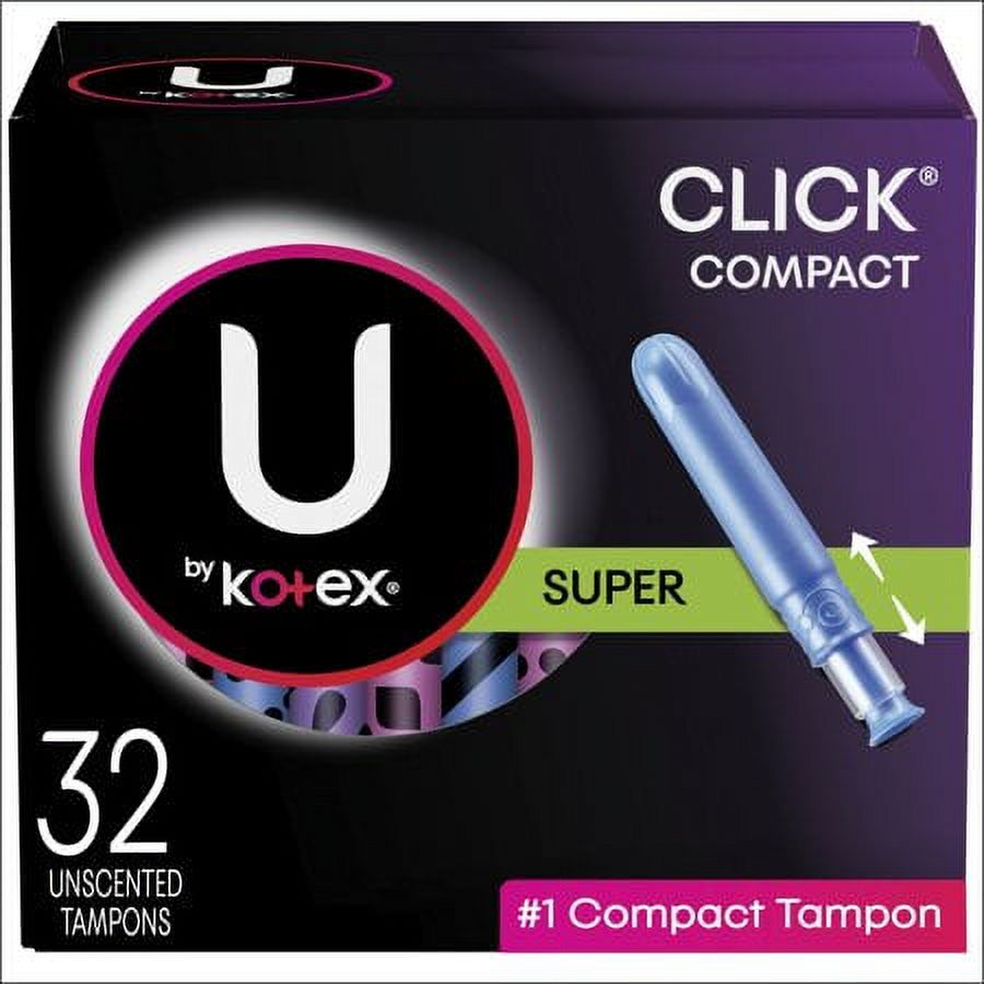 Click Compact Tampons, Super Absorbency, Unscented - 32.0 Ea (Pack of 10) Kotex