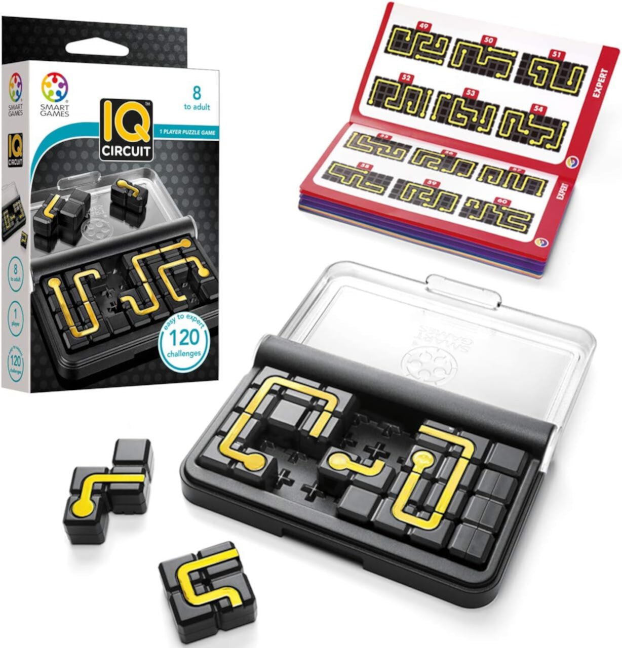 SmartGames IQ Circuit Portable Travel Game with 120 Challenges for Ages 8-Adult SmartGames