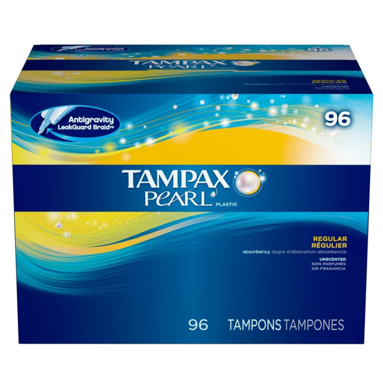 Tampax Pearl Unscented Tampons Regular (96 Count) Tampax