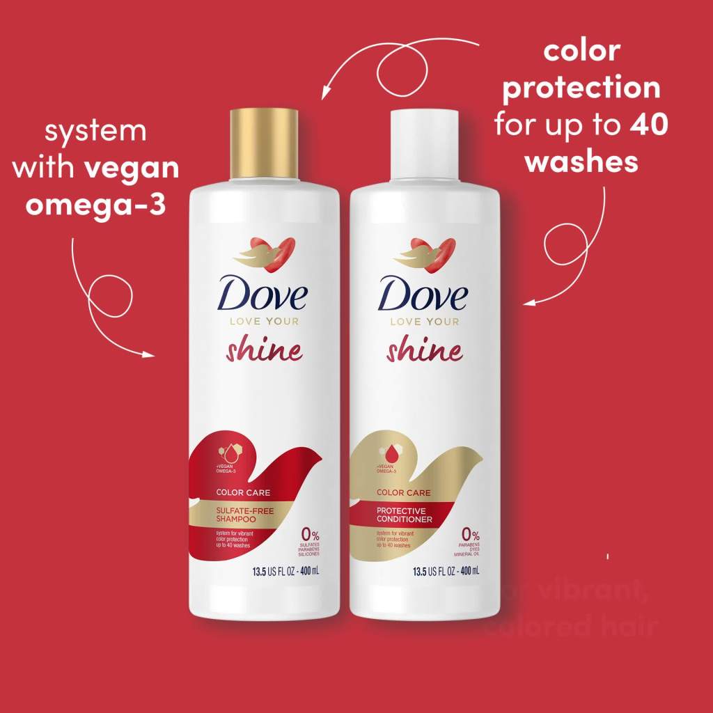 Dove Love Your Shine Color Care Daily Shampoo with Vegan Omega 3, 13.5 fl oz Dove