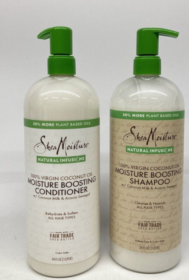 Shea Moisture Boosting Shampoo and Conditioner Natural Infusion 34 Fl Oz Each SheaMoisture