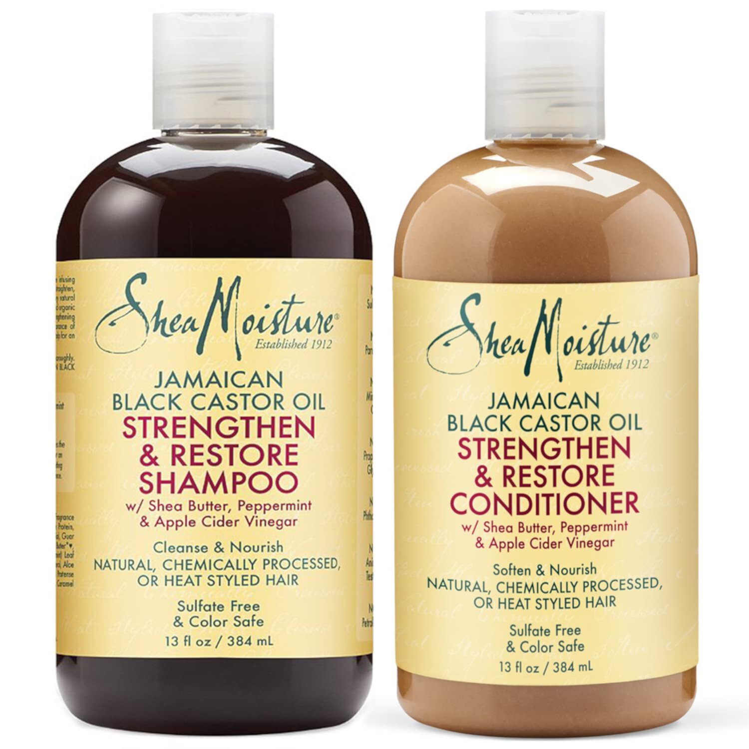 Shea Moisture Strengthen, Grow & Restore Shampoo and Conditioner Set, Jamaican Black Castor Oil Combination Pack, 13 oz Shampoo & 13 oz. Conditioner SheaMoisture