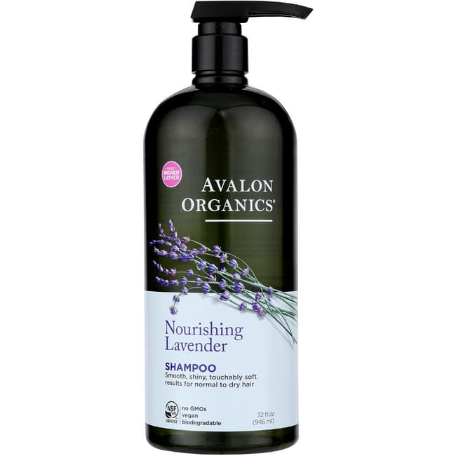 Шампунь для волос с лавандой, 946 мл, мягко очищает и увлажняет Avalon Organics