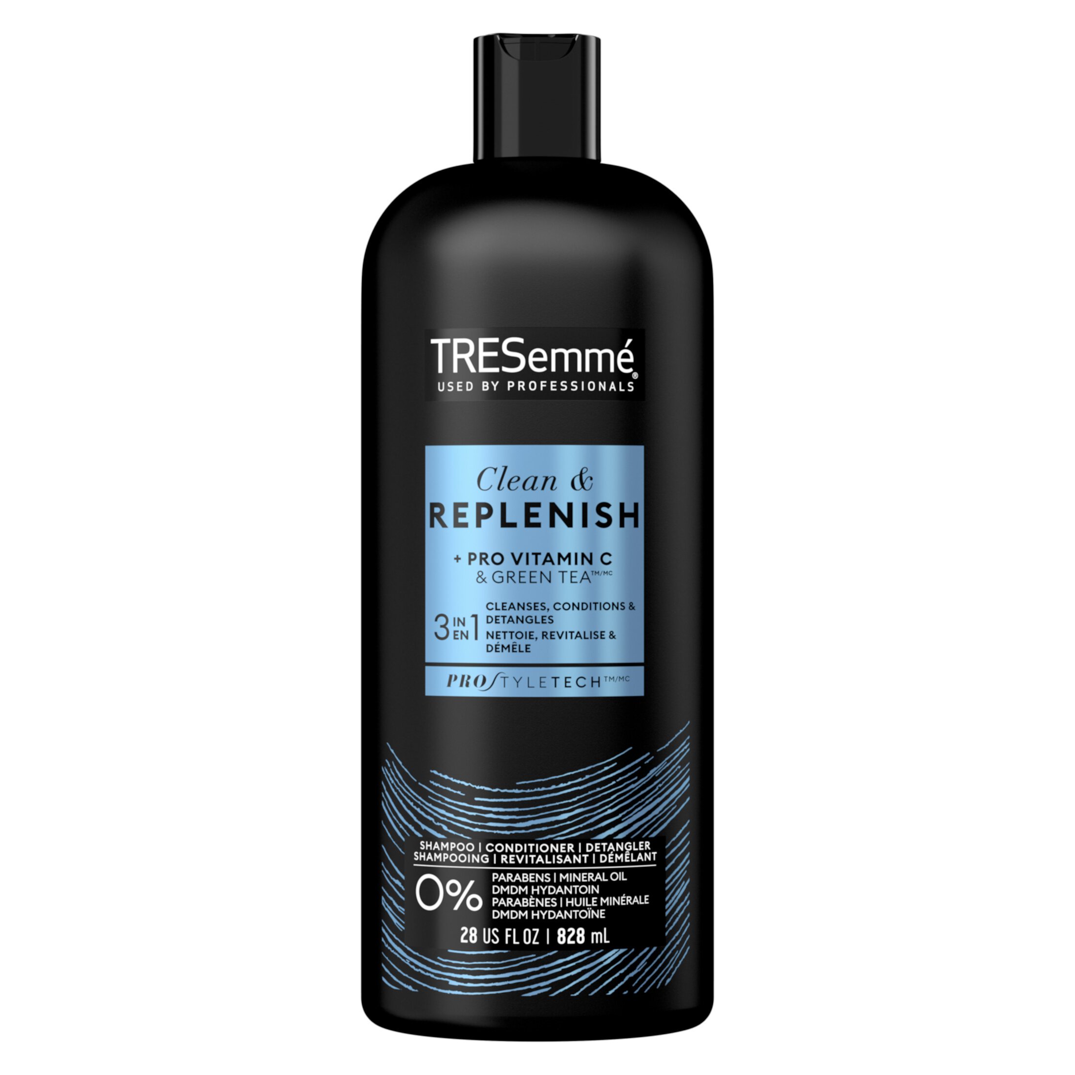 Tresemme Cleanse & Replenish 3-in-1 Shampoo, Conditioner & Detangler Vitamin C & Green Tea, 28 fl oz Tresemme