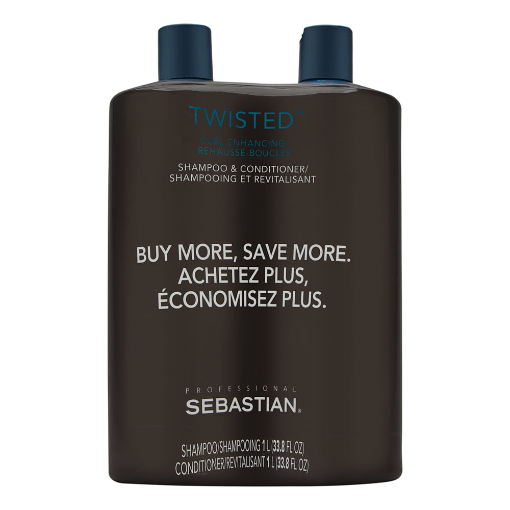 Sebastian Twisted Elastic Cleanser Shampoo and Conditioner Liter Duo for Curls 2 x 33.8 oz Sebastian Professional