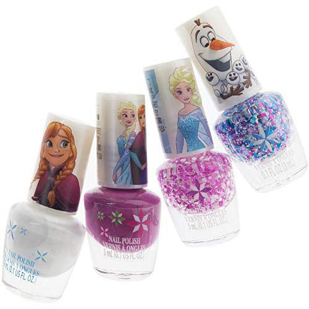 Disney Frozen Kids Nail Polish Set for Girls, Non-Toxic, Water-Base, Peelable, Safe for Kids 3+ Disney Frozen