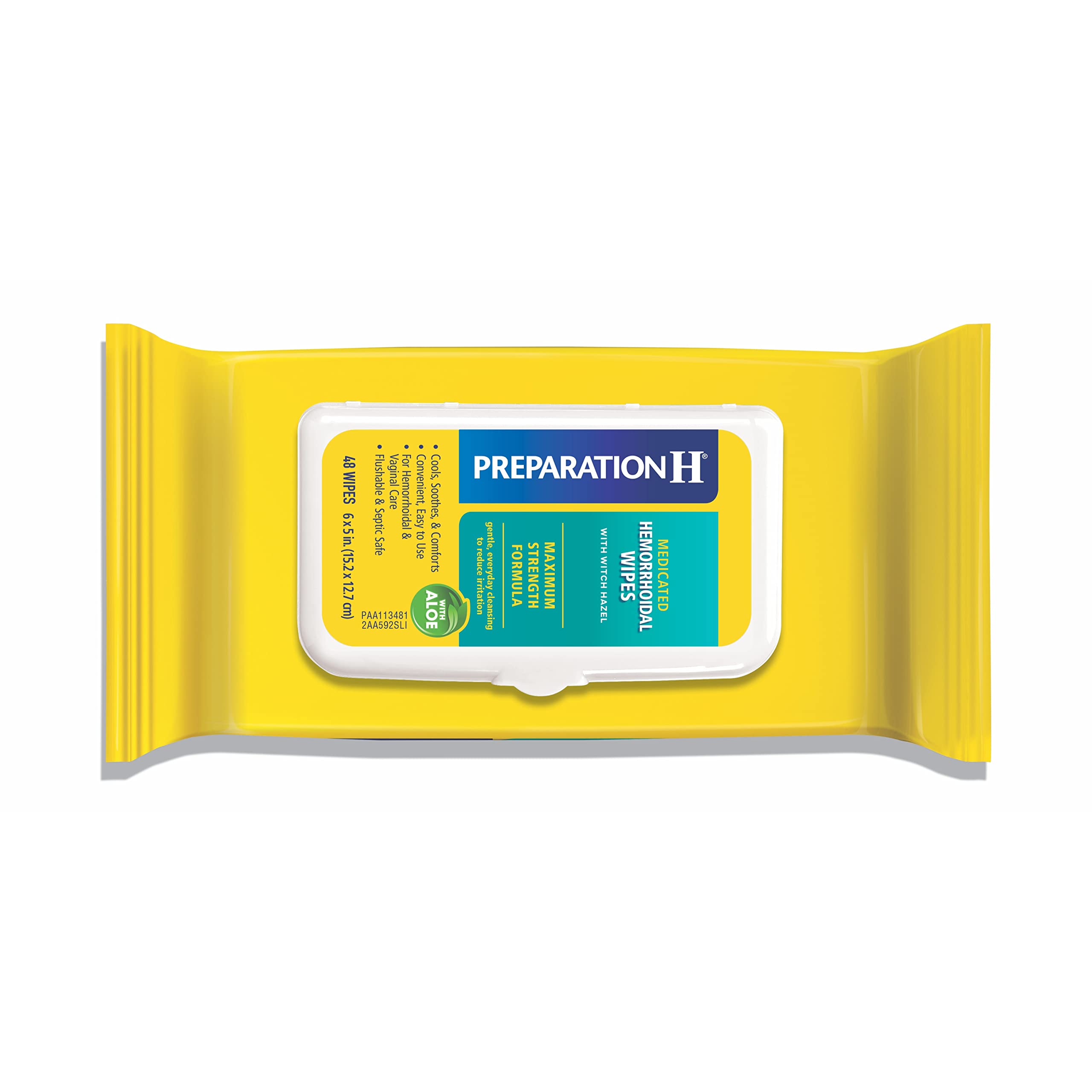 Preparation H Hemorrhoid Flushable DHF10&nbsp;Wipes with Witch Hazel for Skin Irritation Relief - 48 Count Preparation H