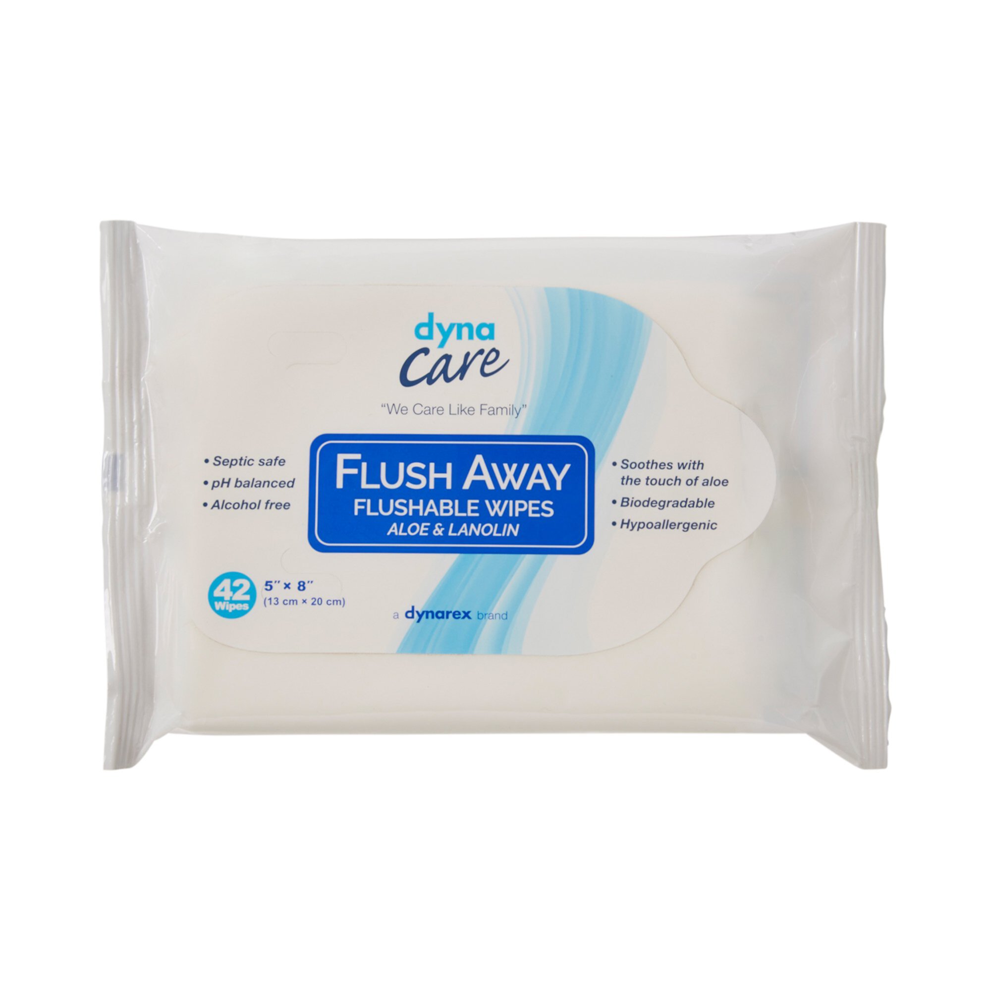 Flush Away Junior Flushable Personal Wipe 5 x 8" 1324, 12 Pack 504 Wipes Dynarex