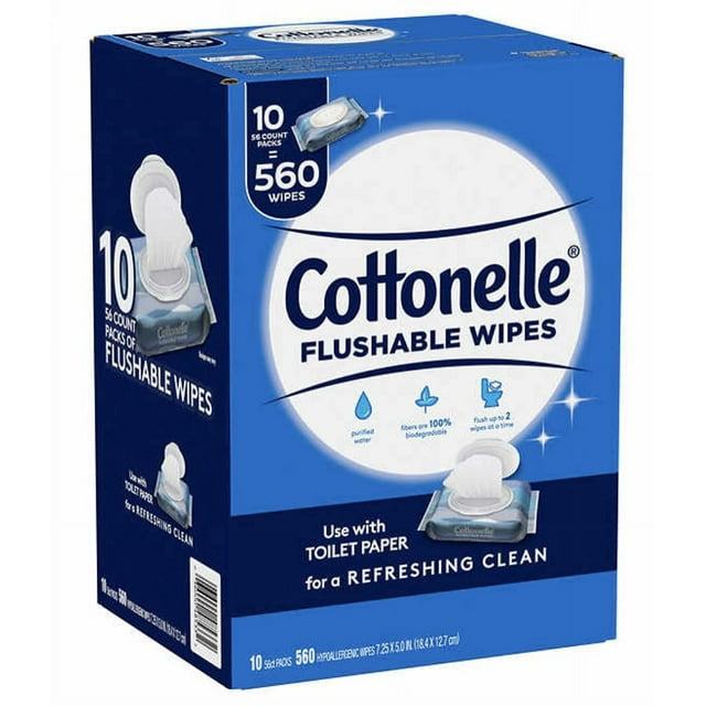 Cottonelle Fresh Care Flushable Cleansing Cloth, 560 Count Cottonelle