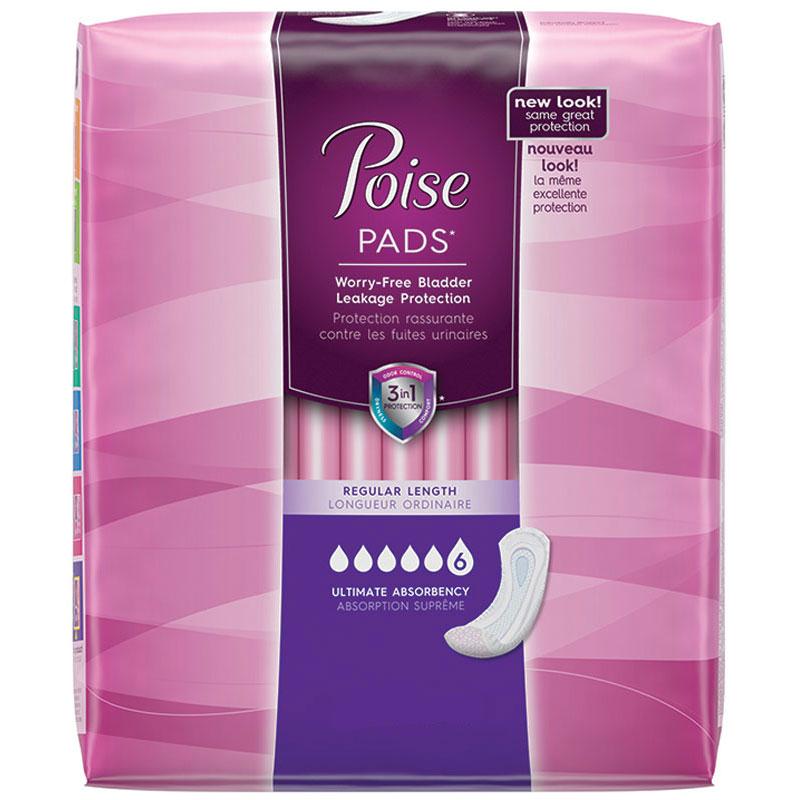 Poise Ultimate Coverage Protection Supreme Pad 14.37 L" Pack(age) (33 Each) Kimberly-Clark