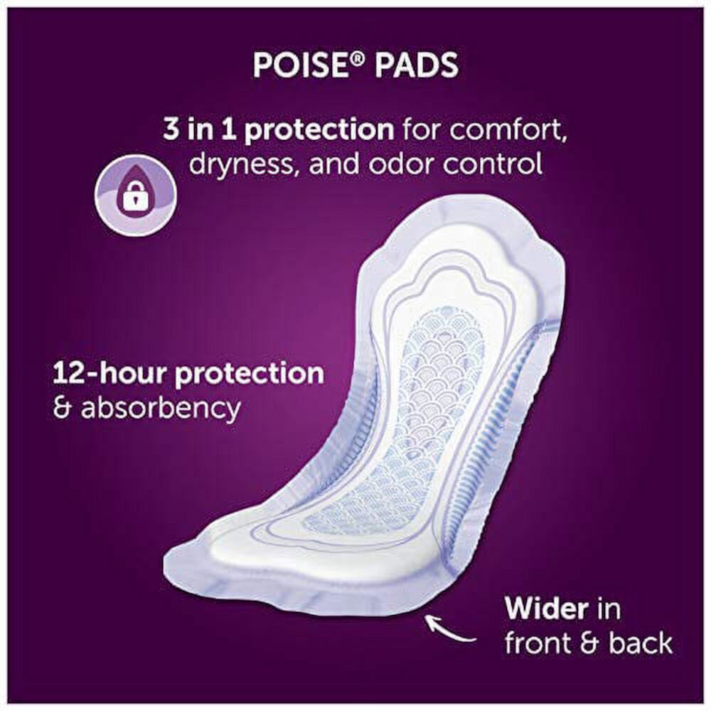 Poise Overnight Incontinence Pads for Women, Ultimate Absorbency, 72 Count (2 Packs of 36) (Packaging May Vary) Visit the Poise Store