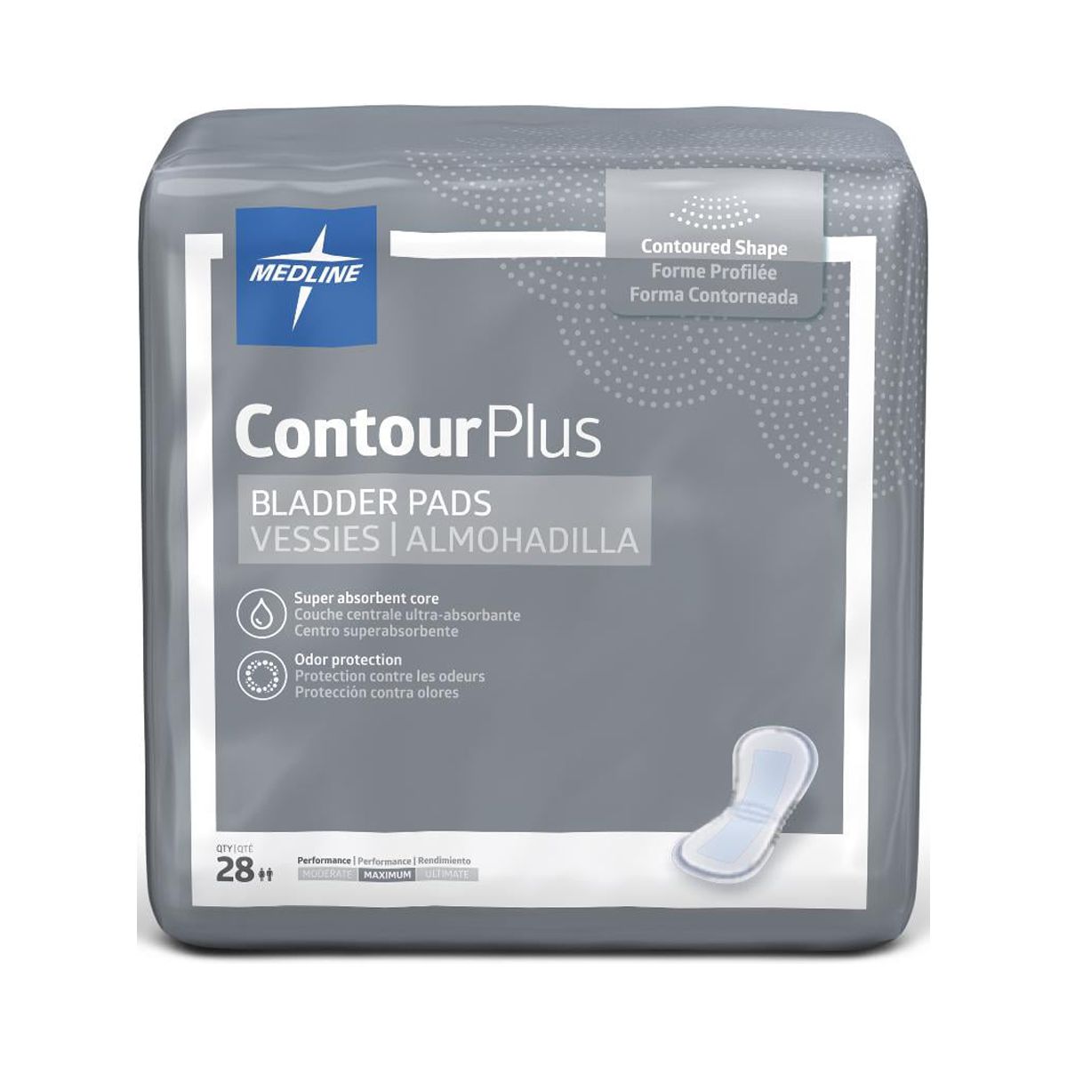 Capri Plus Bladder Control Pads,6.5" X 13.5" 28 Count Medline