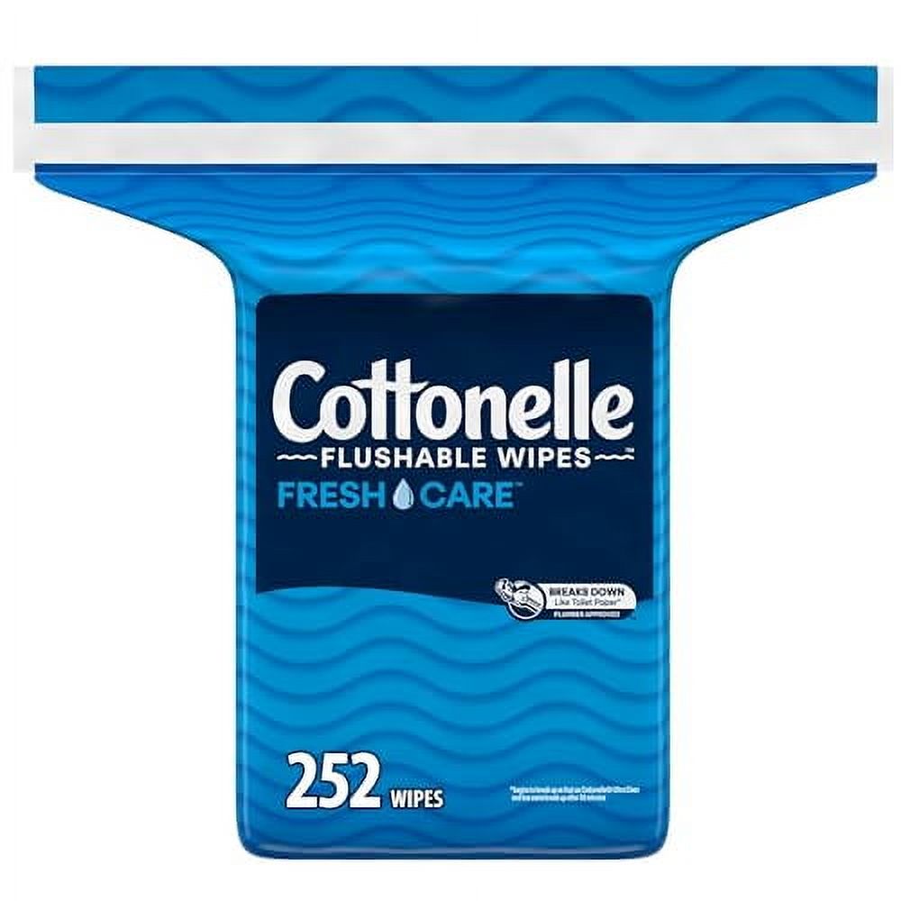 Влажные смываемые салфетки для взрослых, 252 штуки в упаковке Cottonelle