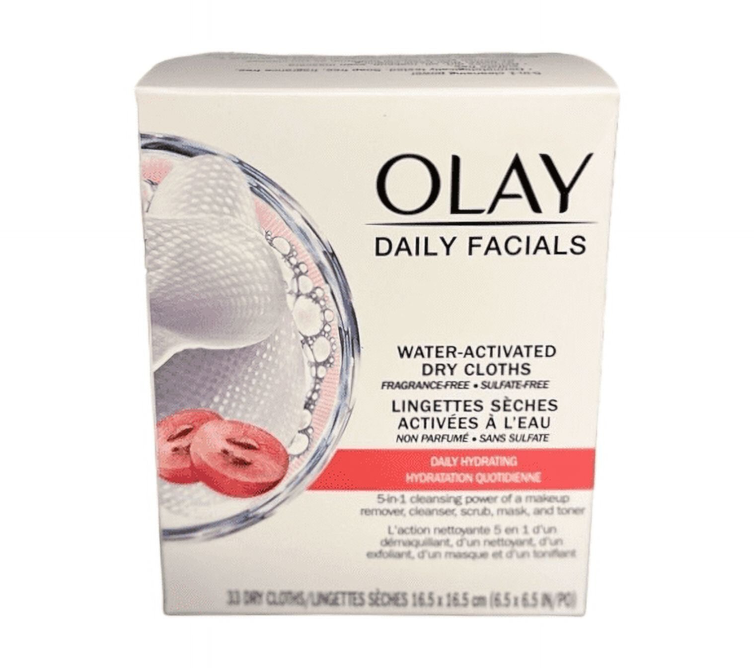 OLAY Daily Facial Hydrating Cleansing Cloths with Grapeseed Extract, Makeup Remover 33 ea (Pack of 2) Olay