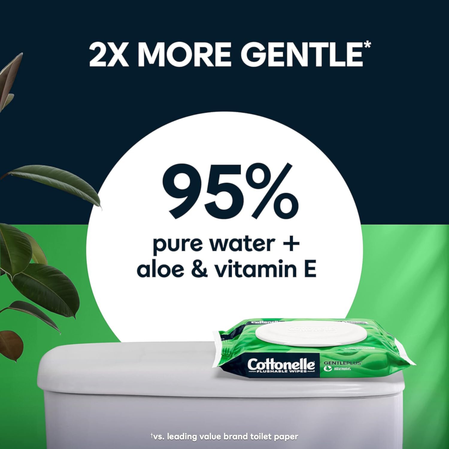 Салфетки влажные Flushable GentlePlus с алоэ и витамином E, 6 упаковок, 252 штуки Cottonelle