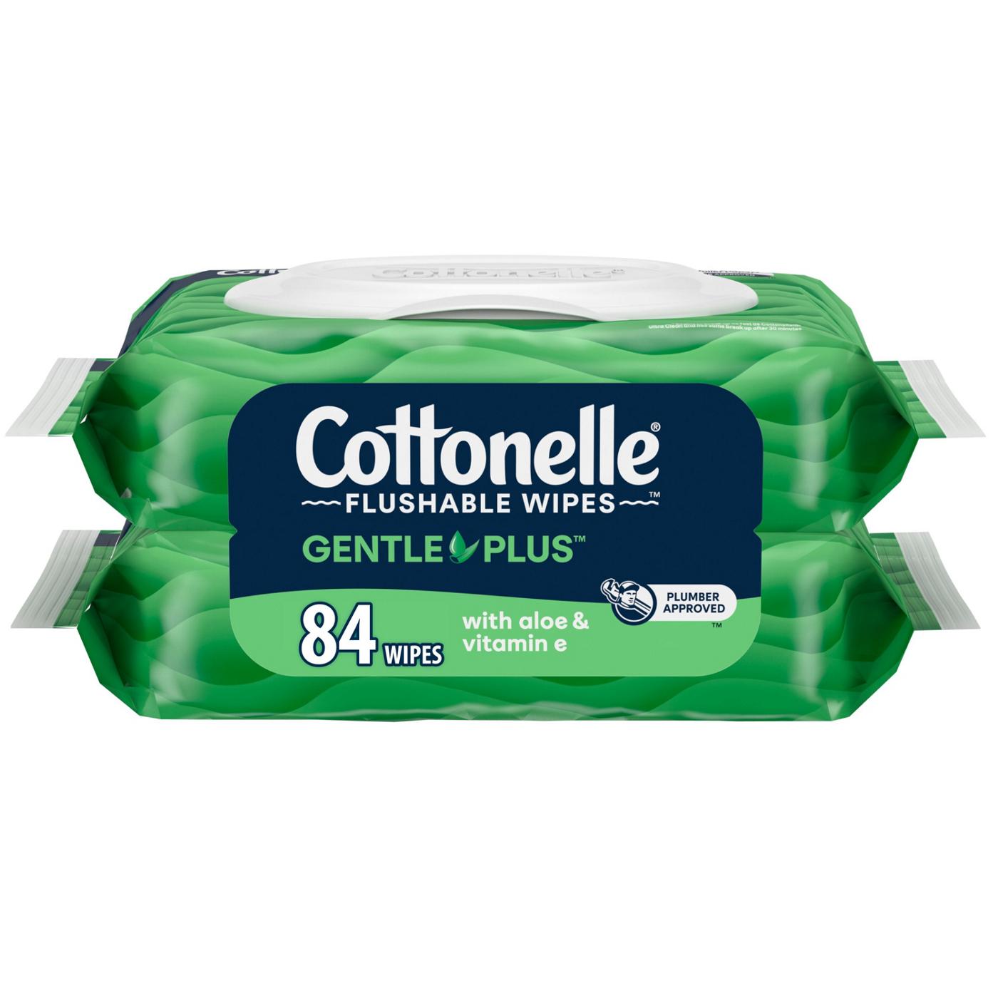 Влажные салфетки 2X с алоэ и витамином Е, 84 шт, смываемые в унитаз Cottonelle