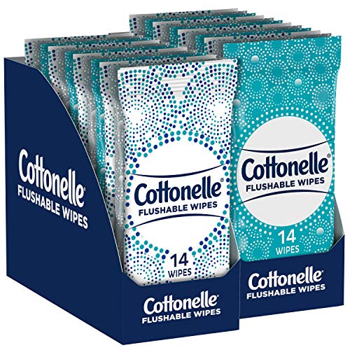 Влажные салфетки Cottonelle для путешествий, 24 упаковки по 14 штук (итого 336), без содержания спирта Cottonelle